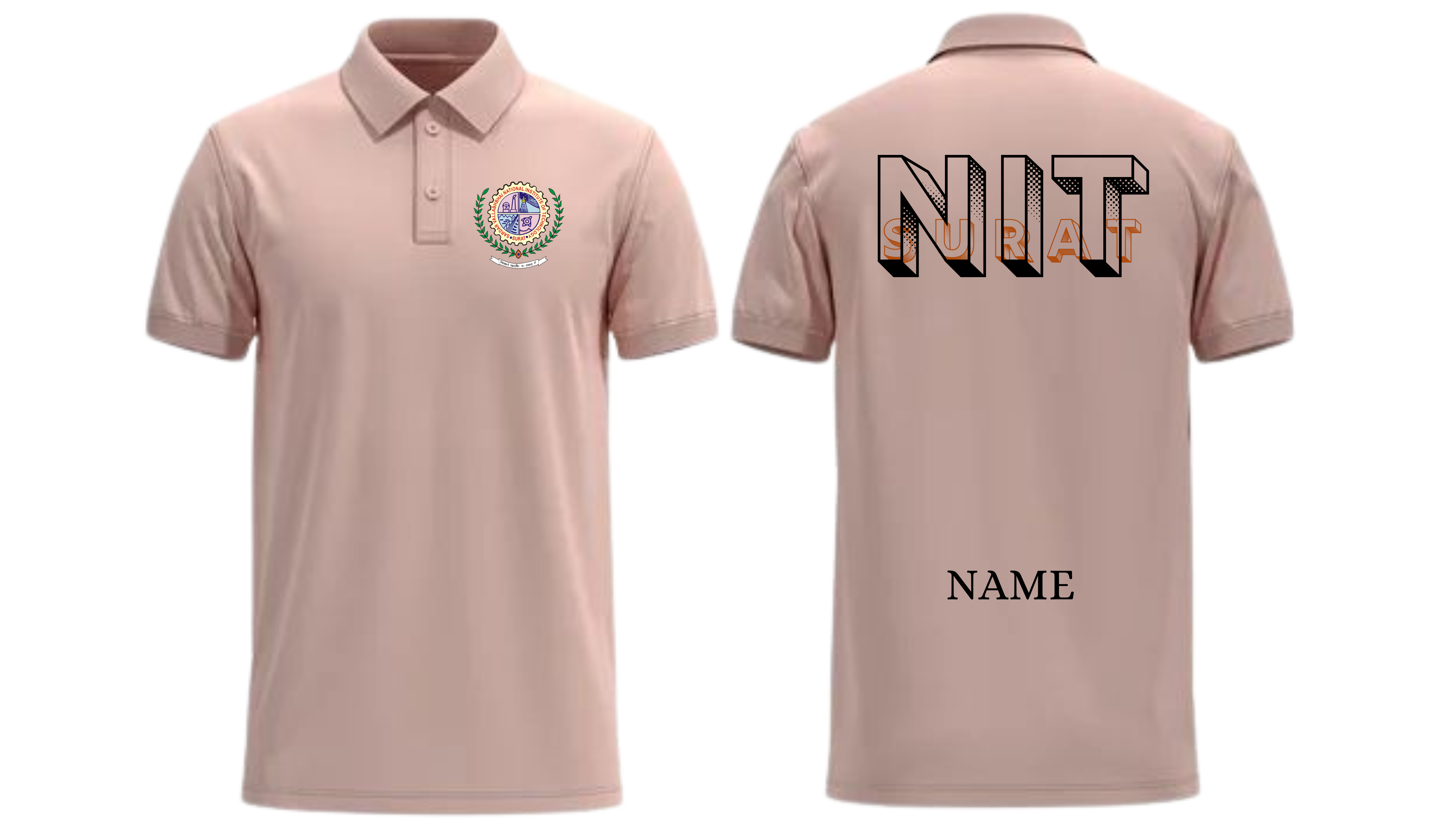NIT Surat POLO T-SHIRT Bold Halftone Design ( Ak design )