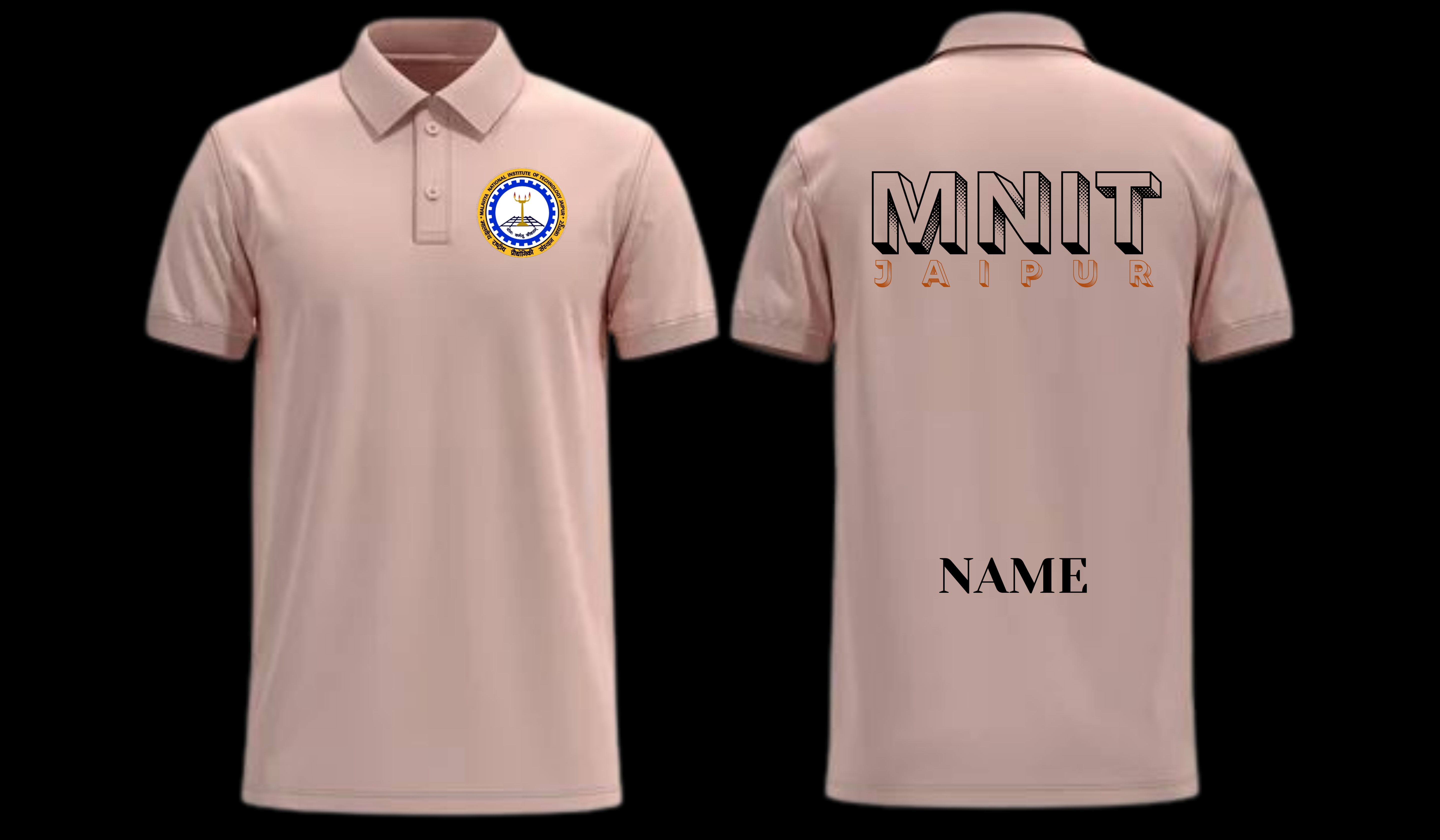 MNIT Jaipur POLO T-SHIRT Bold Halftone Design ( Ak design )