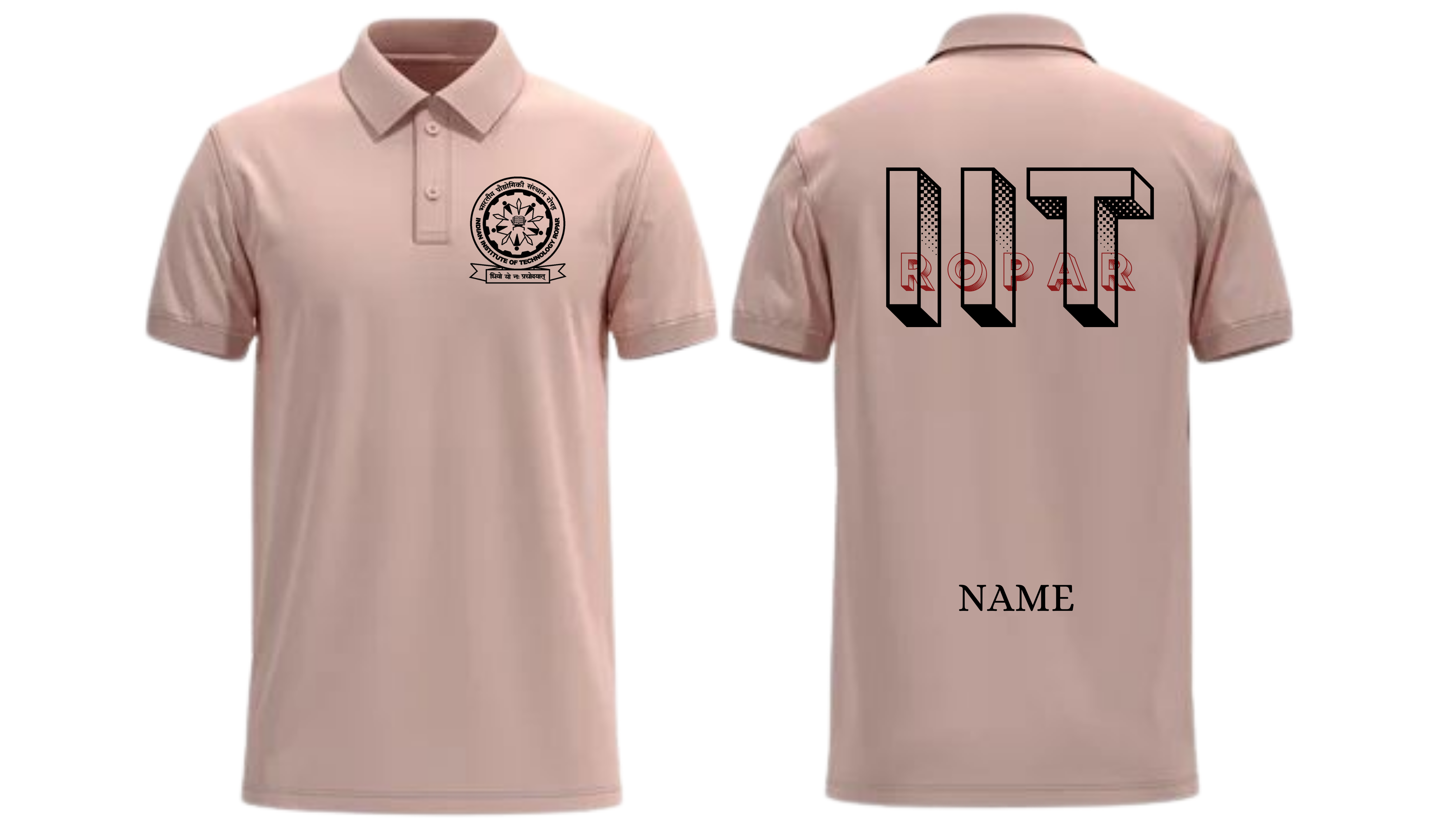 IIT ROPAR POLO T-SHIRT Bold Halftone Design ( Ak design )