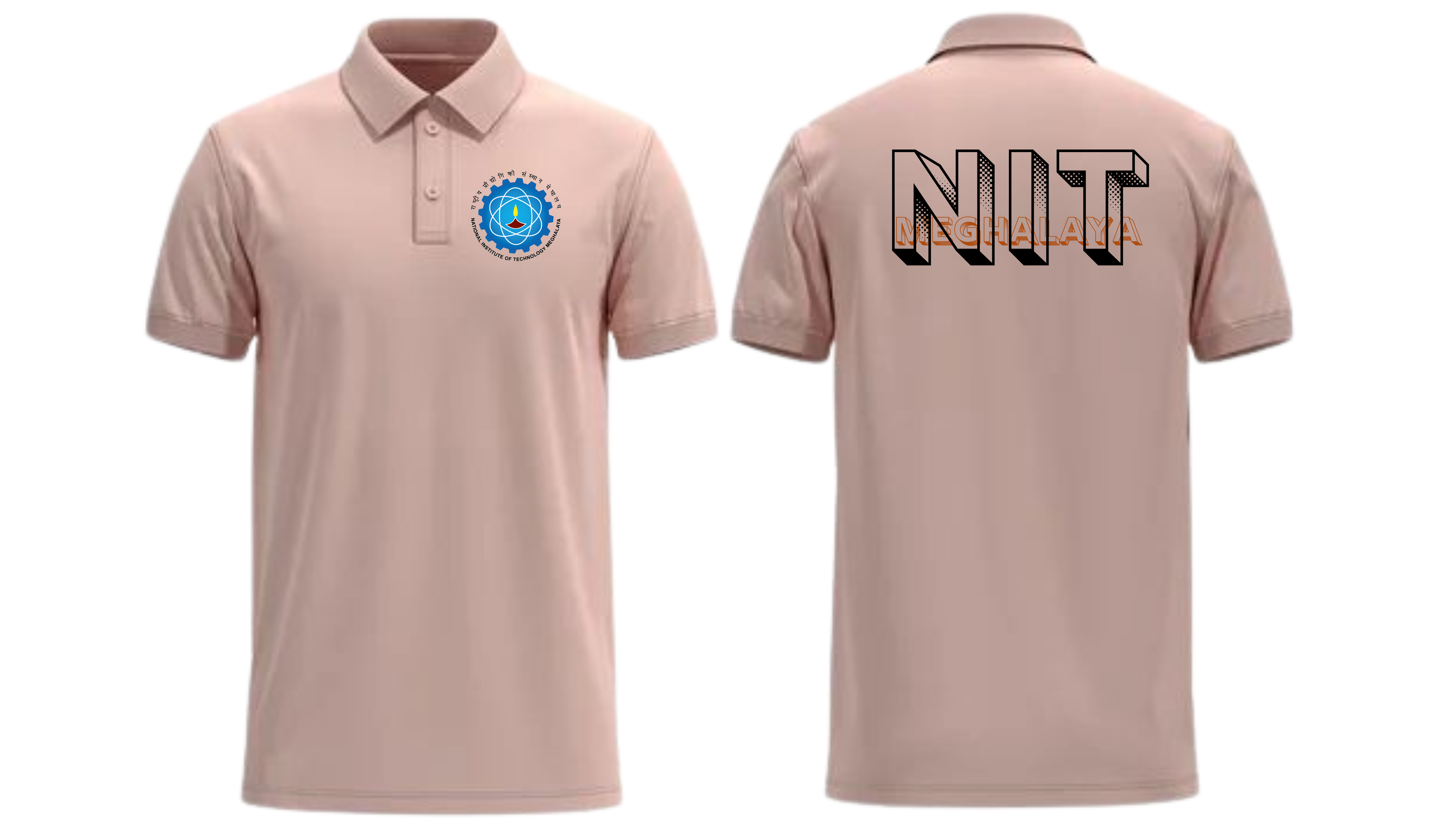 NIT Meghalaya POLO T-SHIRT Bold Halftone Design ( Ak design )