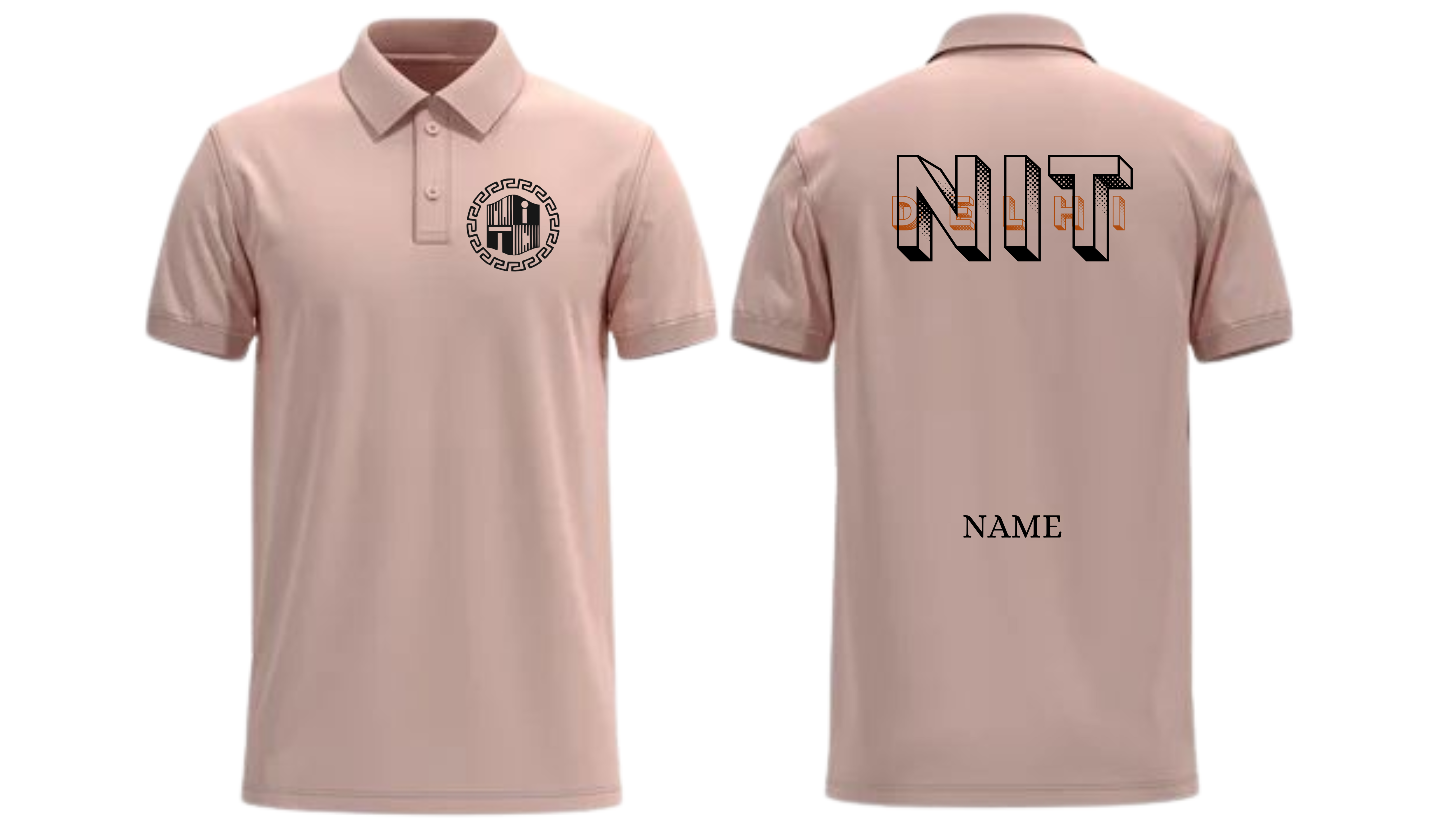 NIT DELHI POLO T-SHIRT Bold Halftone Design ( Ak design )