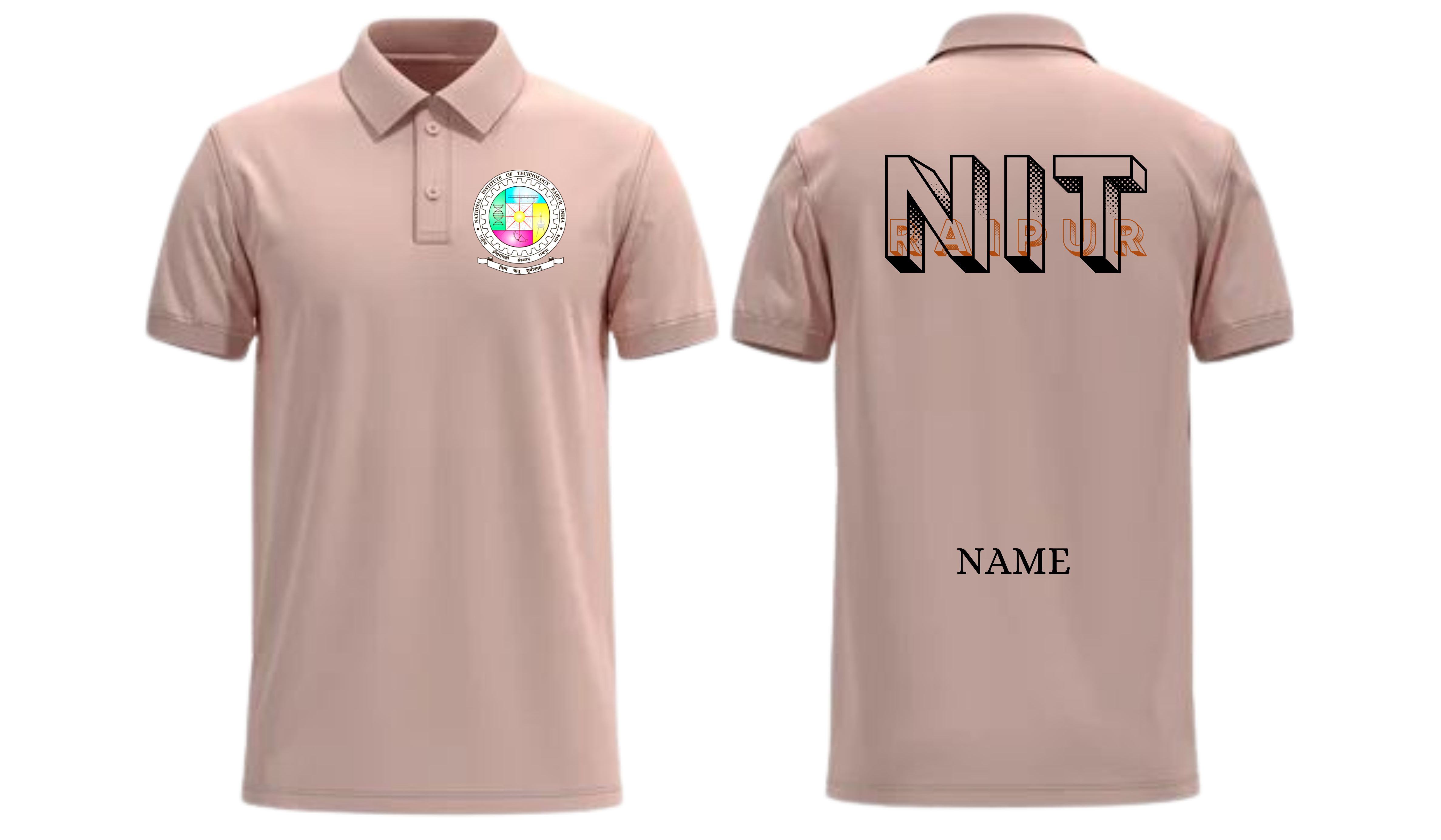 NIT Raipur POLO T-SHIRT Bold Halftone Design ( Ak design )