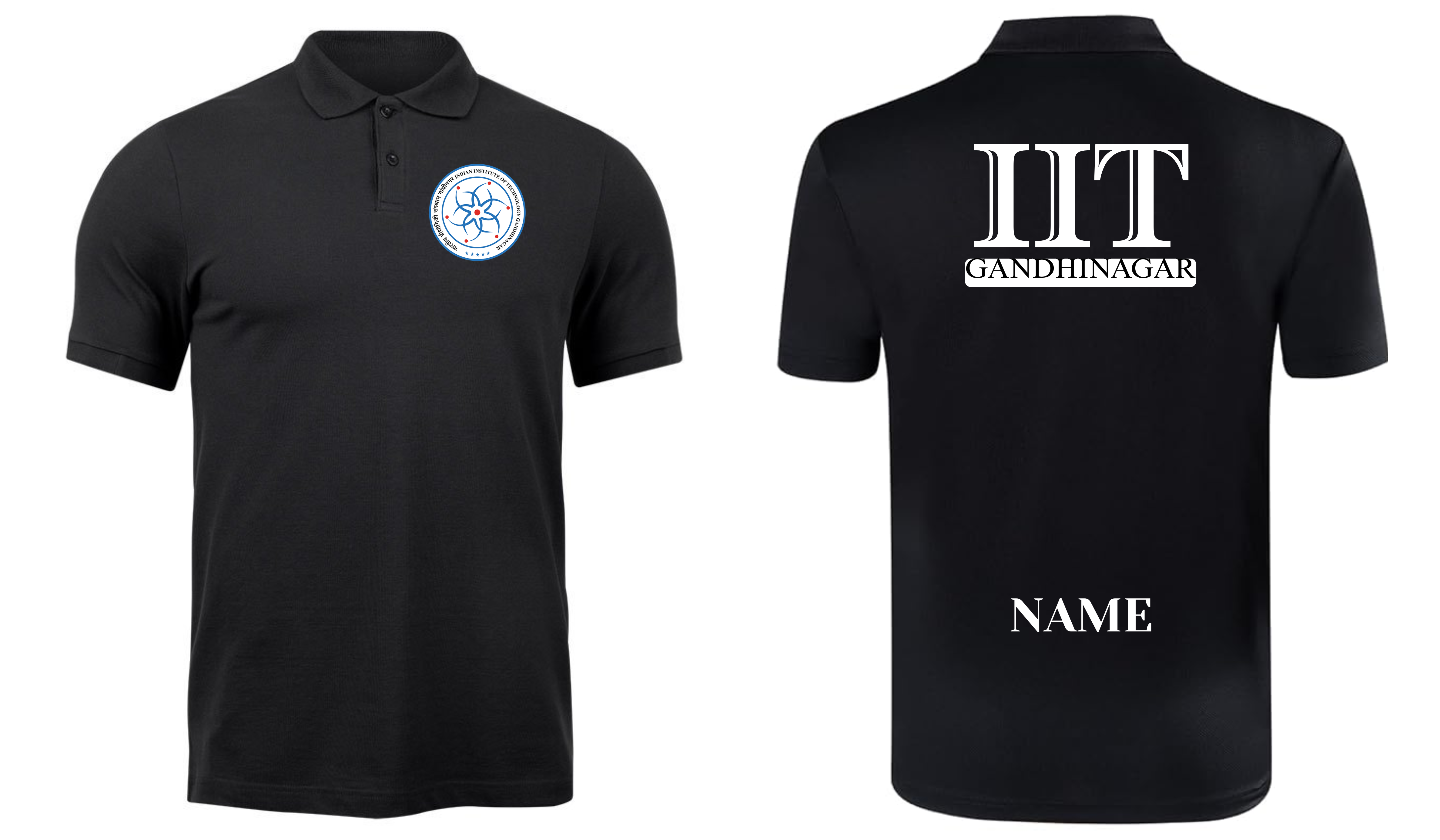 IIT Gandhinagar POLO T-SHIRT ITC Century Halftooled Design ( Ak design )
