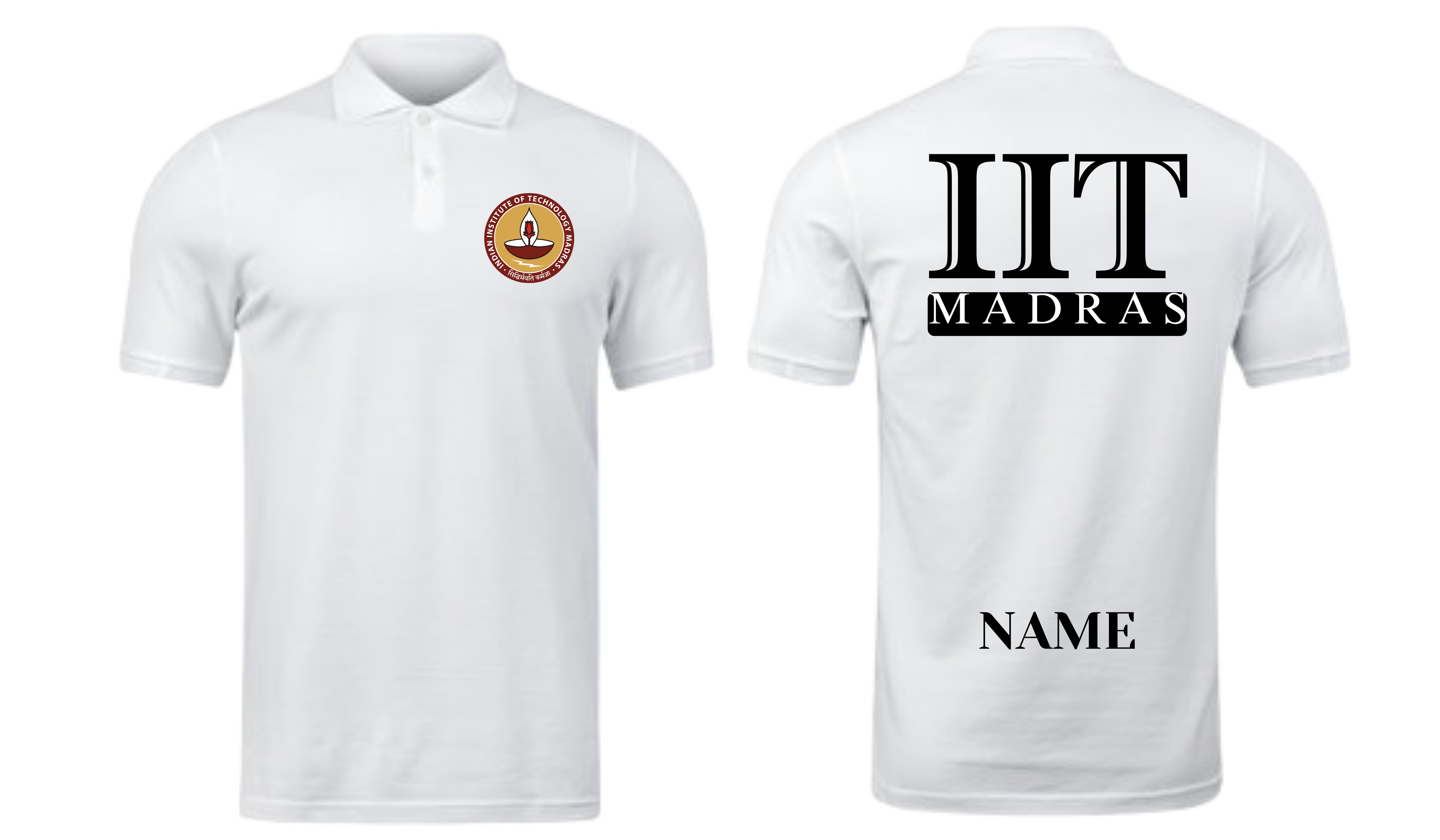 IIT MADRAS POLO T-SHIRT Bold Halftone Design ( Ak design )