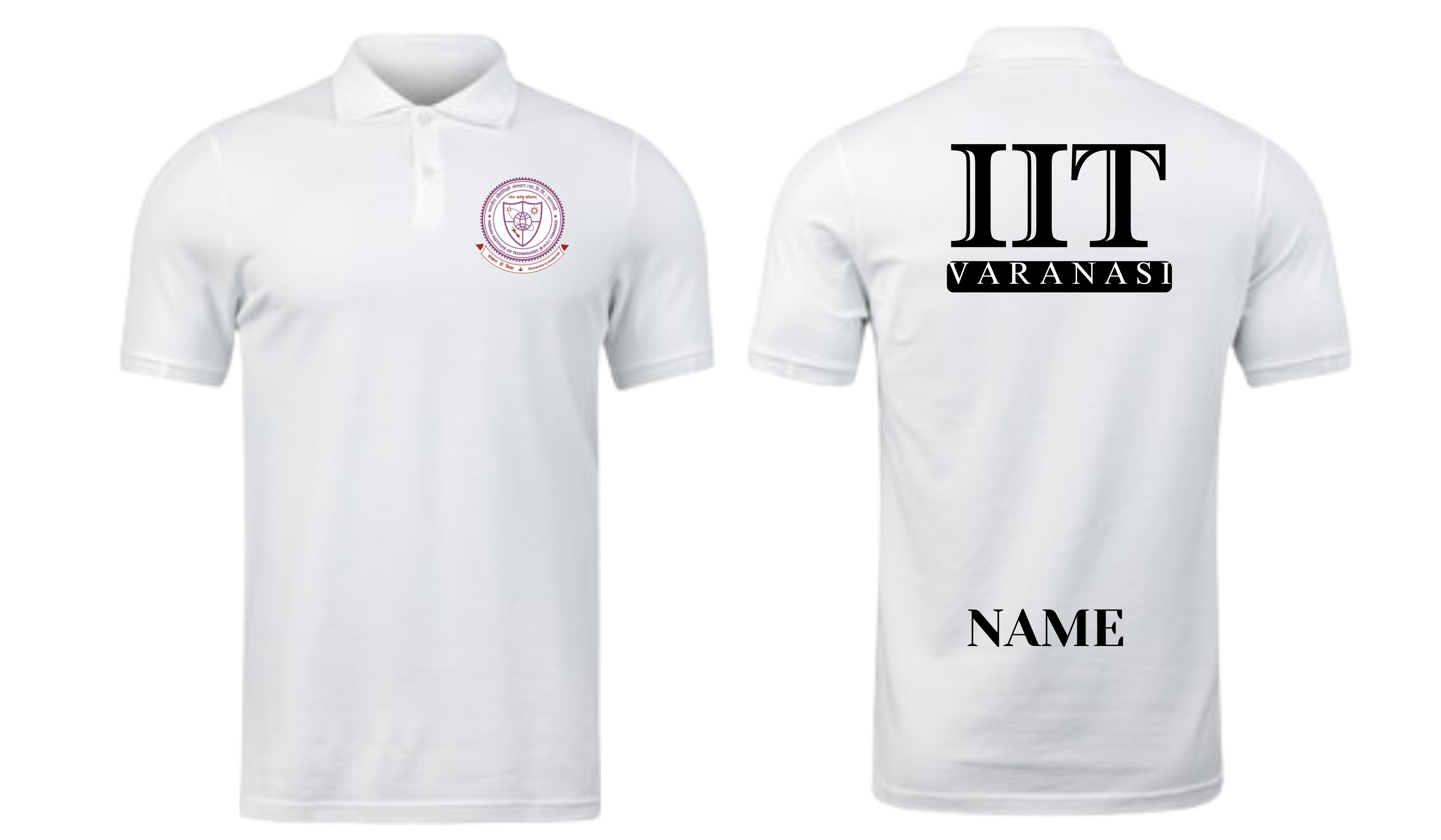 IIT BHU (VARANASI) POLO T-SHIRT ITC Century Handtooled Design ( Ak design ) (Copy)