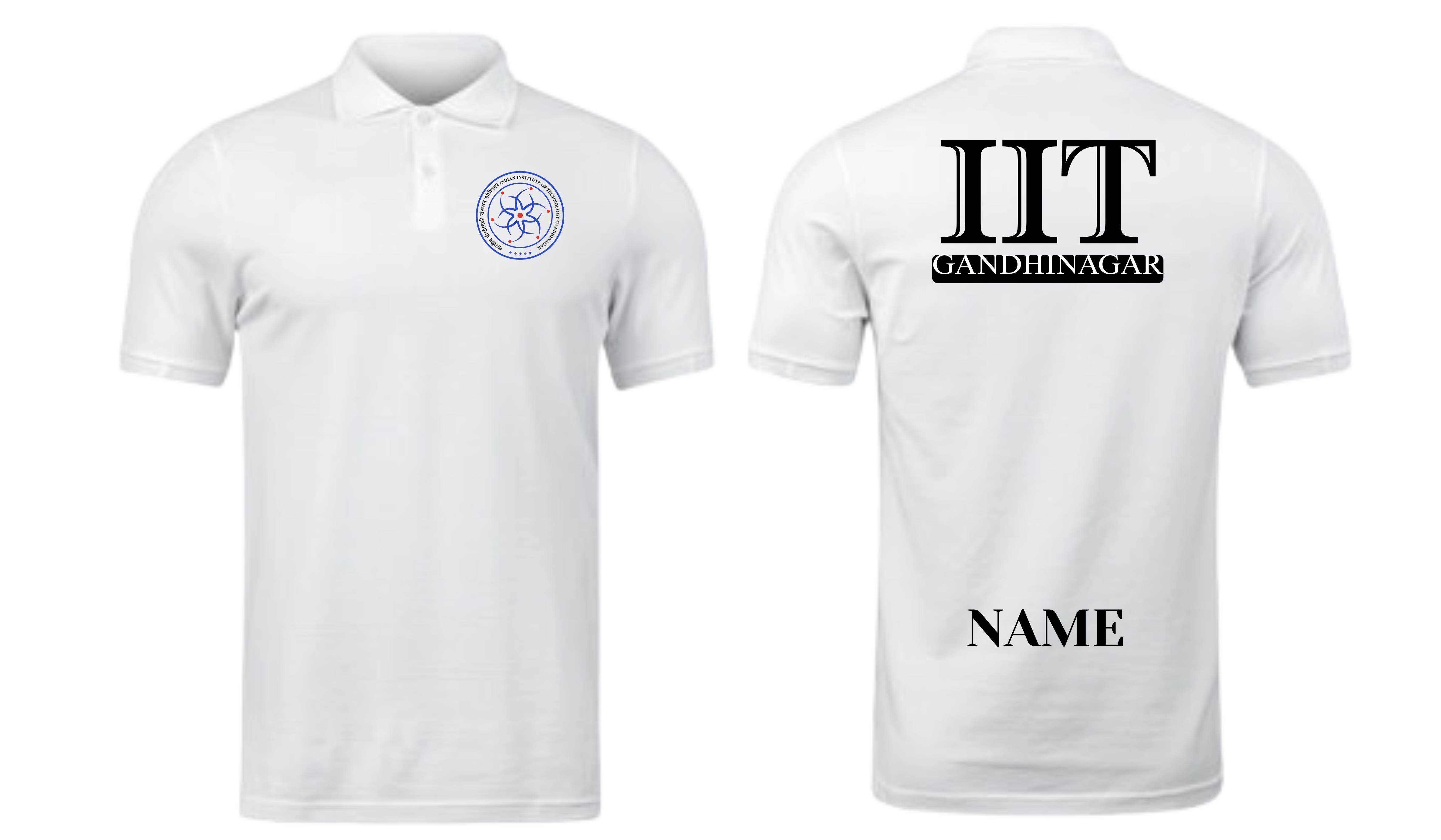 IIT Gandhinagar POLO T-SHIRT ITC Century Halftooled Design ( Ak design )