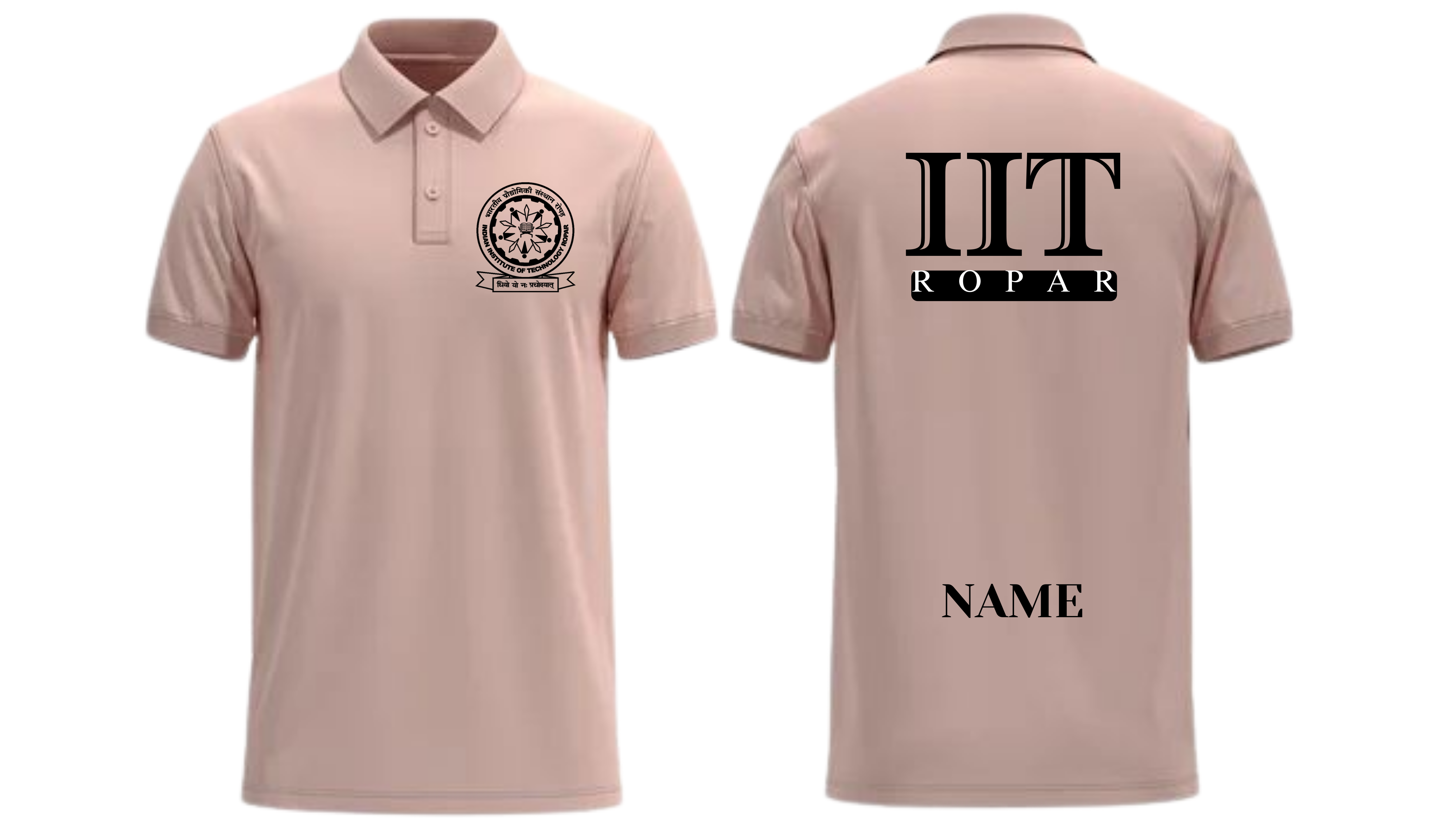 IIT ROPAR POLO T-SHIRT ITC Century Handtooled Design ( Ak design )