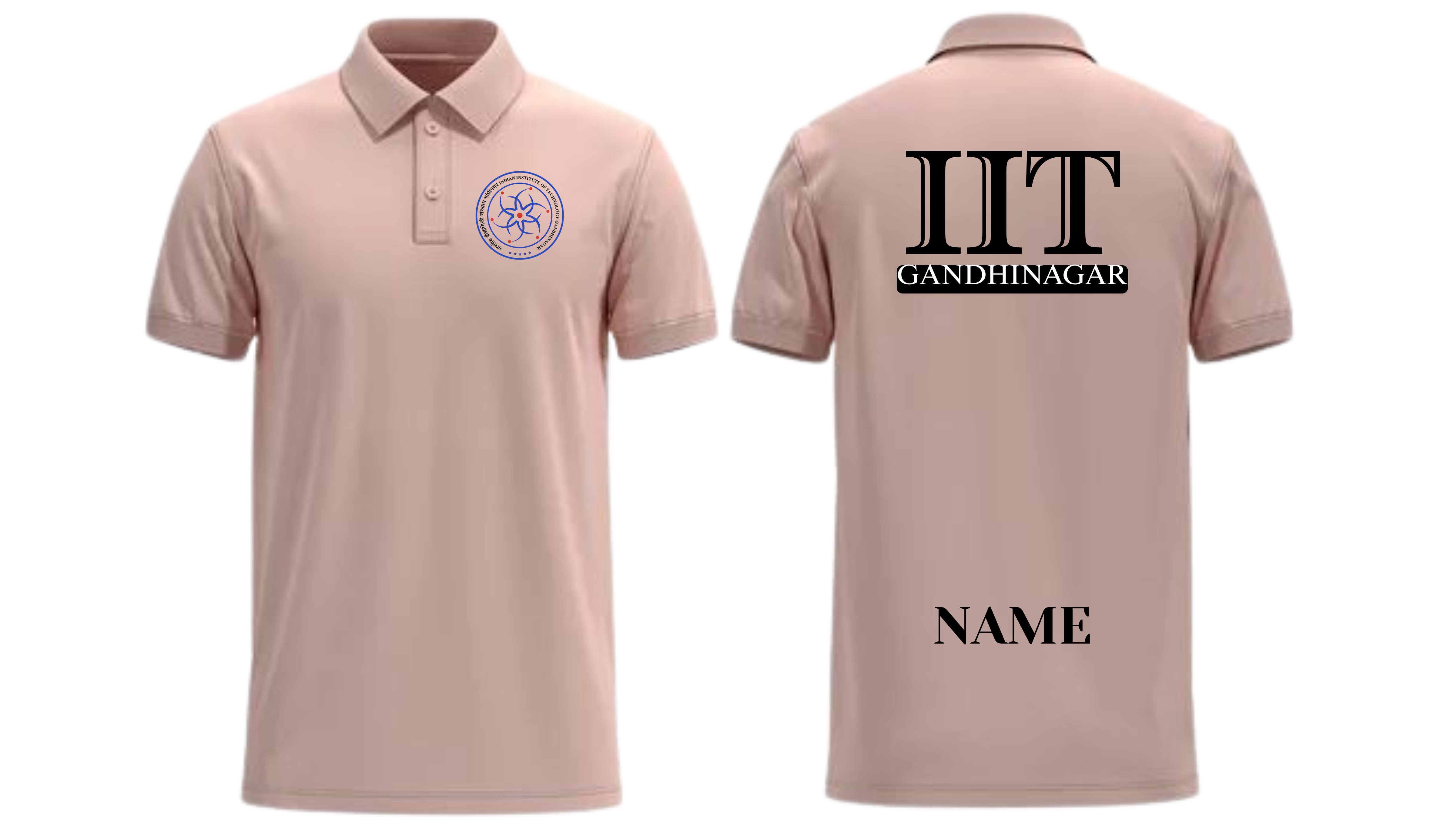 IIT Gandhinagar POLO T-SHIRT ITC Century Halftooled Design ( Ak design )
