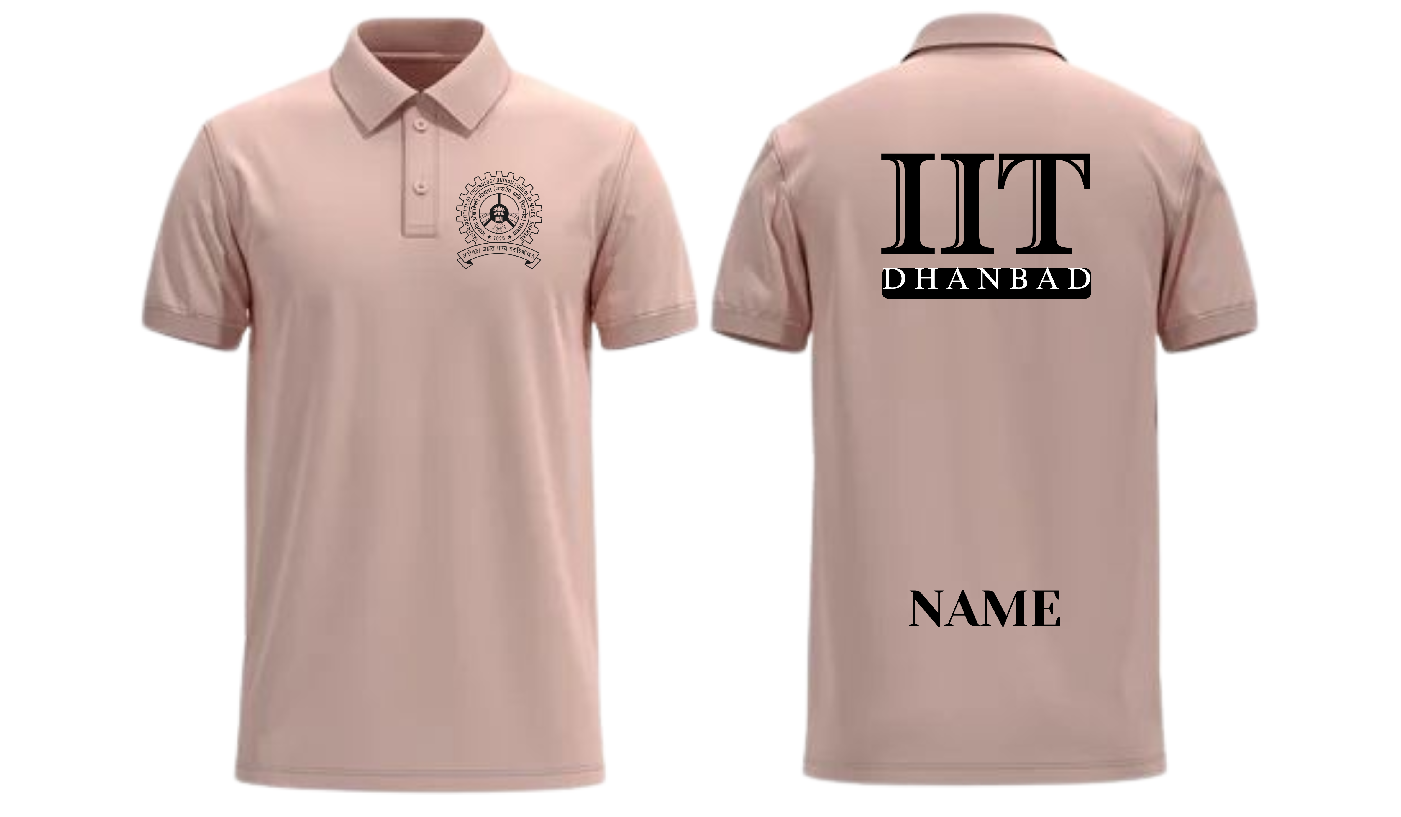 IIT Dhanbad POLO T-SHIRT ITC Century halftooled Design ( Ak design )