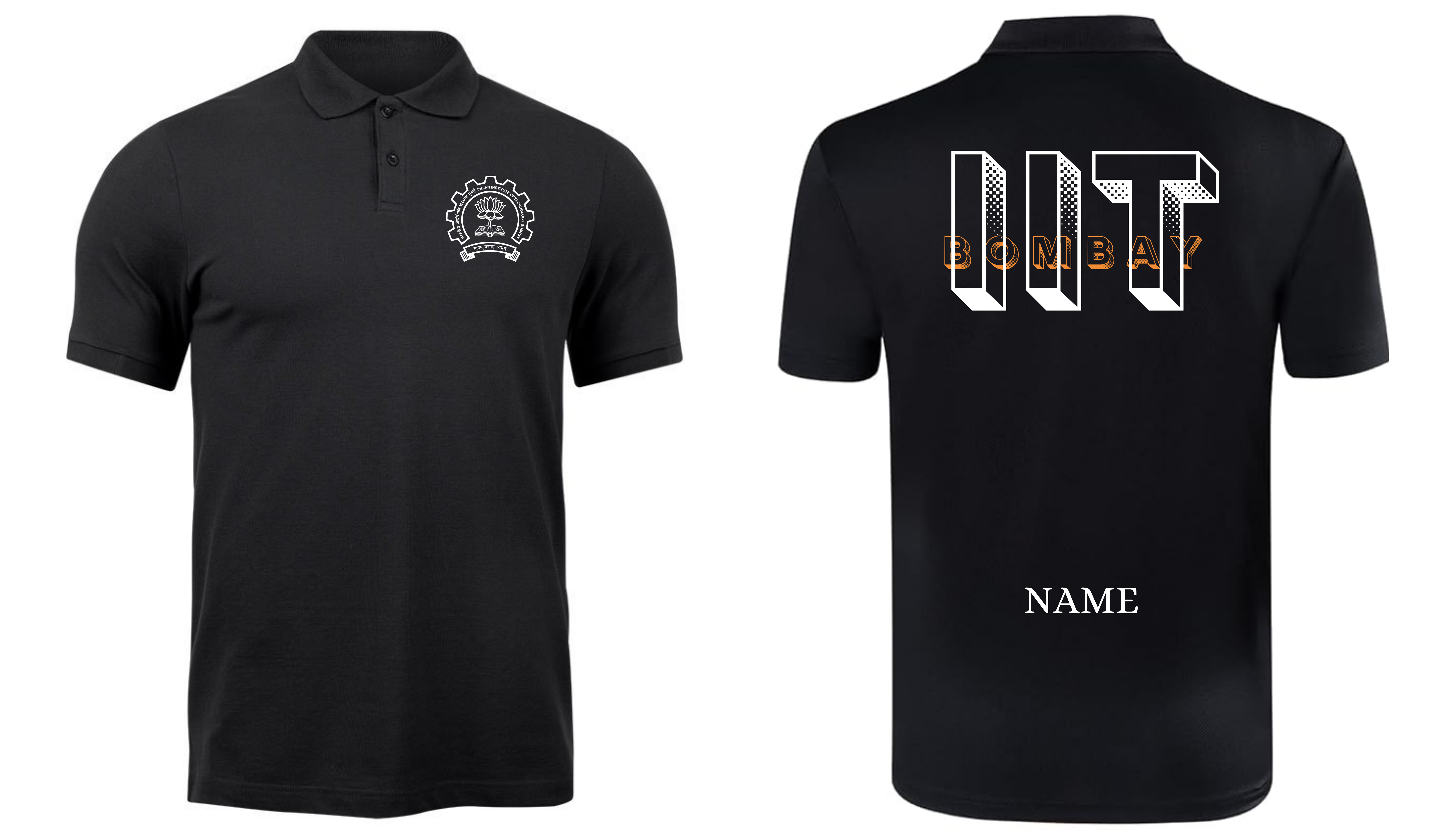 IIT BOMBAY POLO T-SHIRT BOLD HALFTONE DESIGN (CAMPUSCART DESIGN )