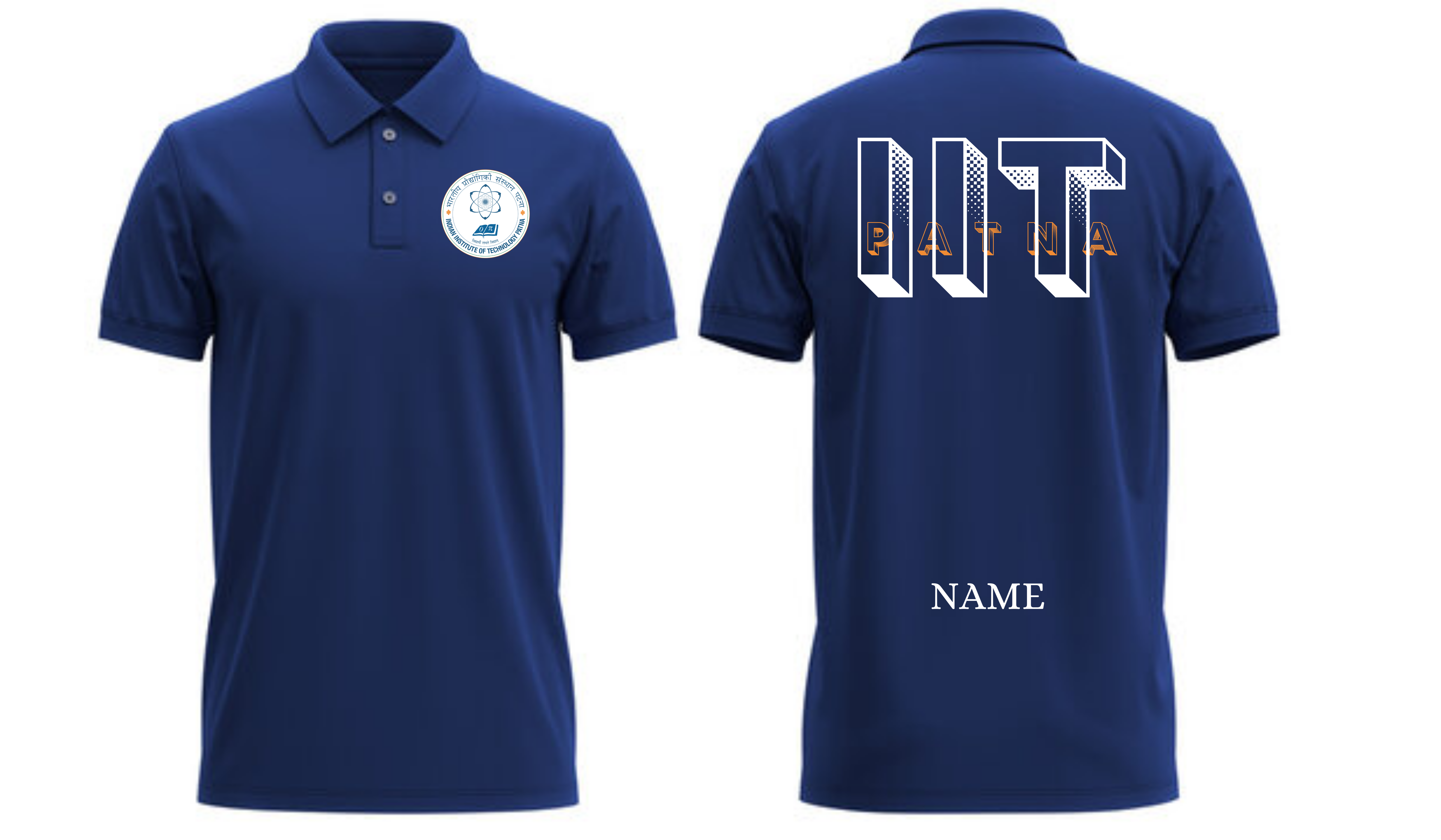 IIT PATNA POLO T-SHIRT BOLD HALFTONE Design ( CampusCart Design )