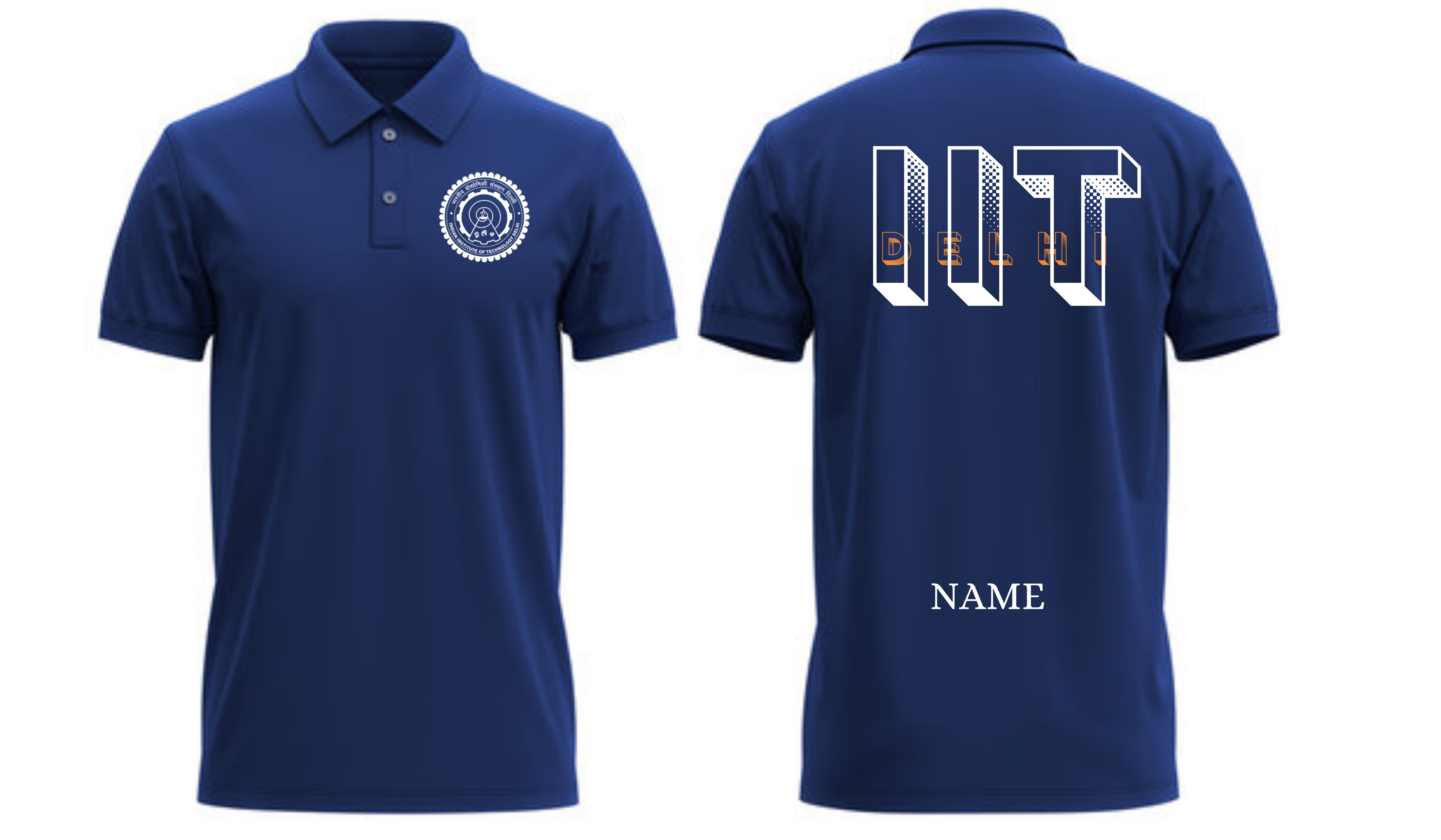 IIT DELHI POLO T-SHIRT bold halftone design ( CampusCart Design )