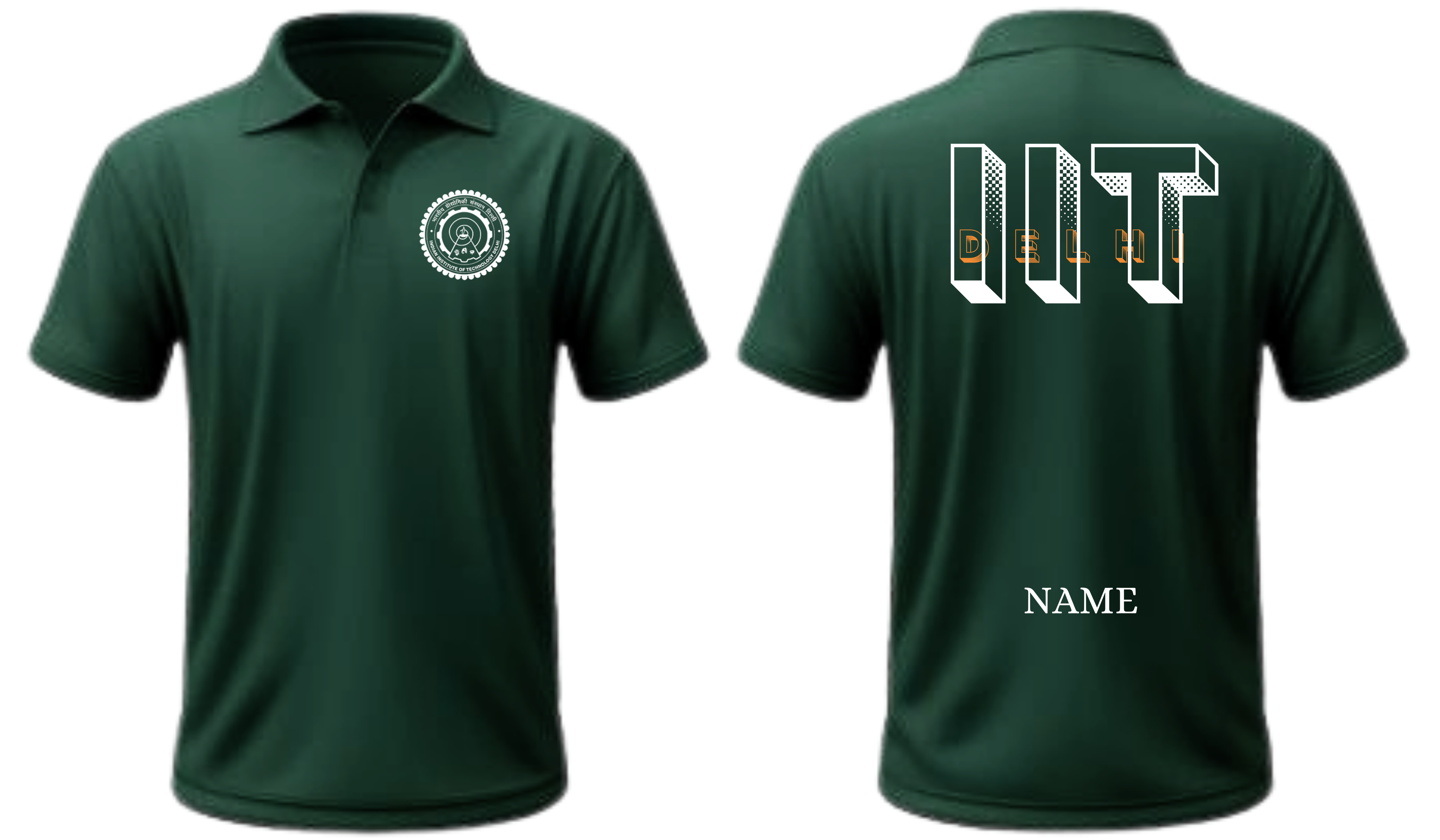 IIT DELHI POLO T-SHIRT bold halftone design ( CampusCart Design )