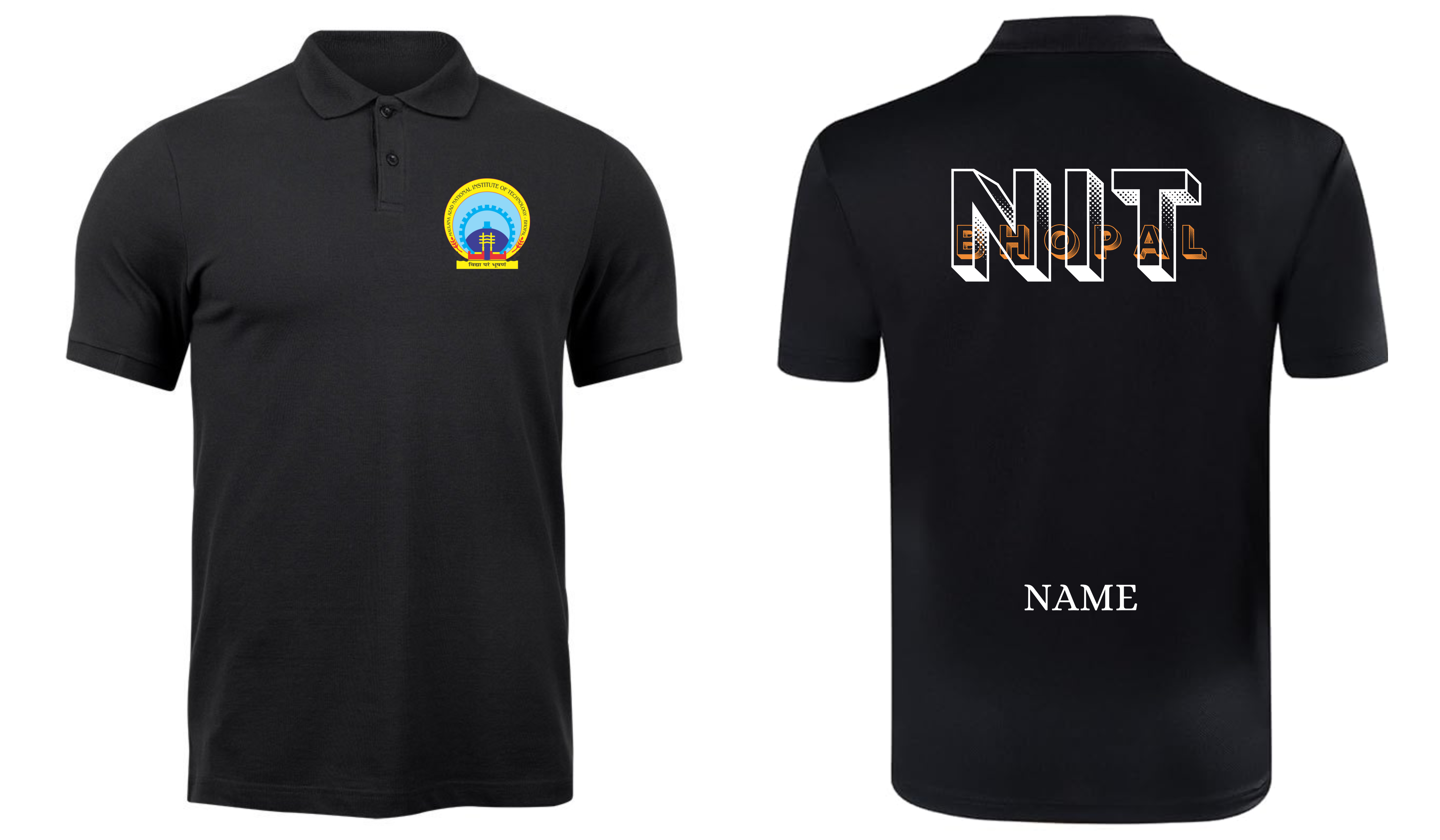 NIT BHOPAL POLO T-SHIRT Bold Halftone Design  ( Ak design )