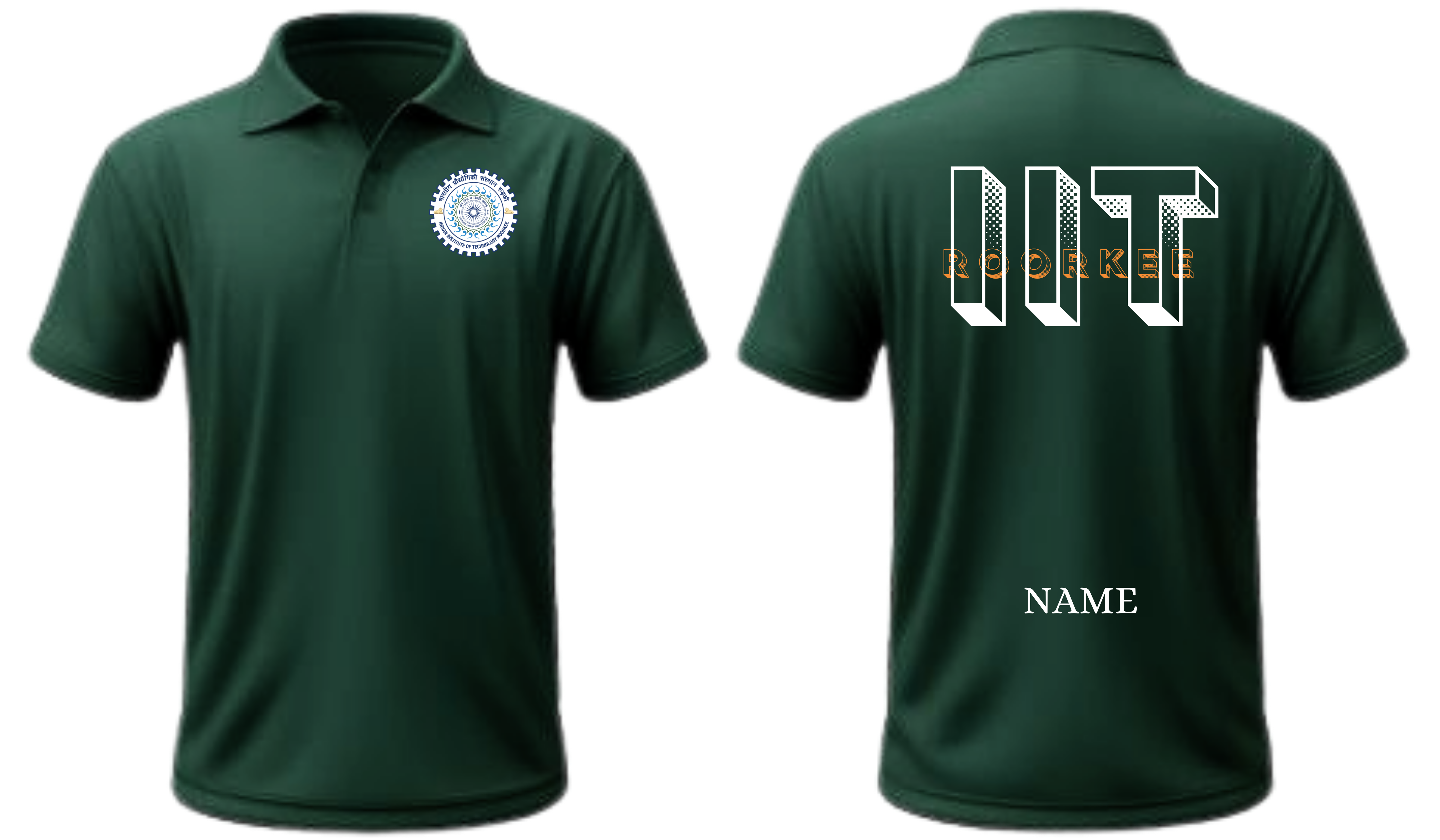 IIT Roorkee Polo T-SHIRT BOLD HALFTONE Design ( CampusCart Design )