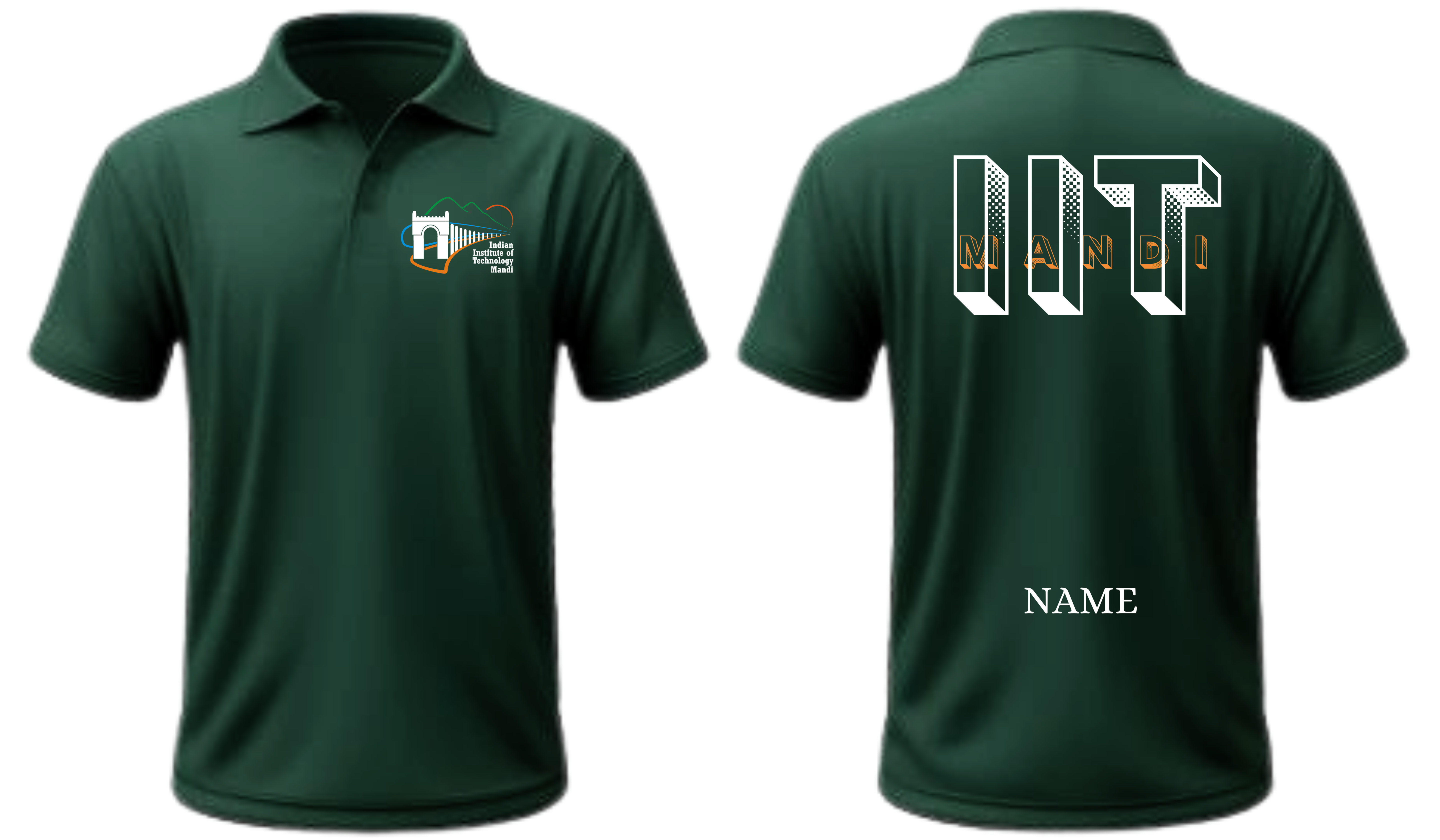 IIT Mandi Polo T-SHIRT BOLD HALFTONE Design ( CampusCart Design )