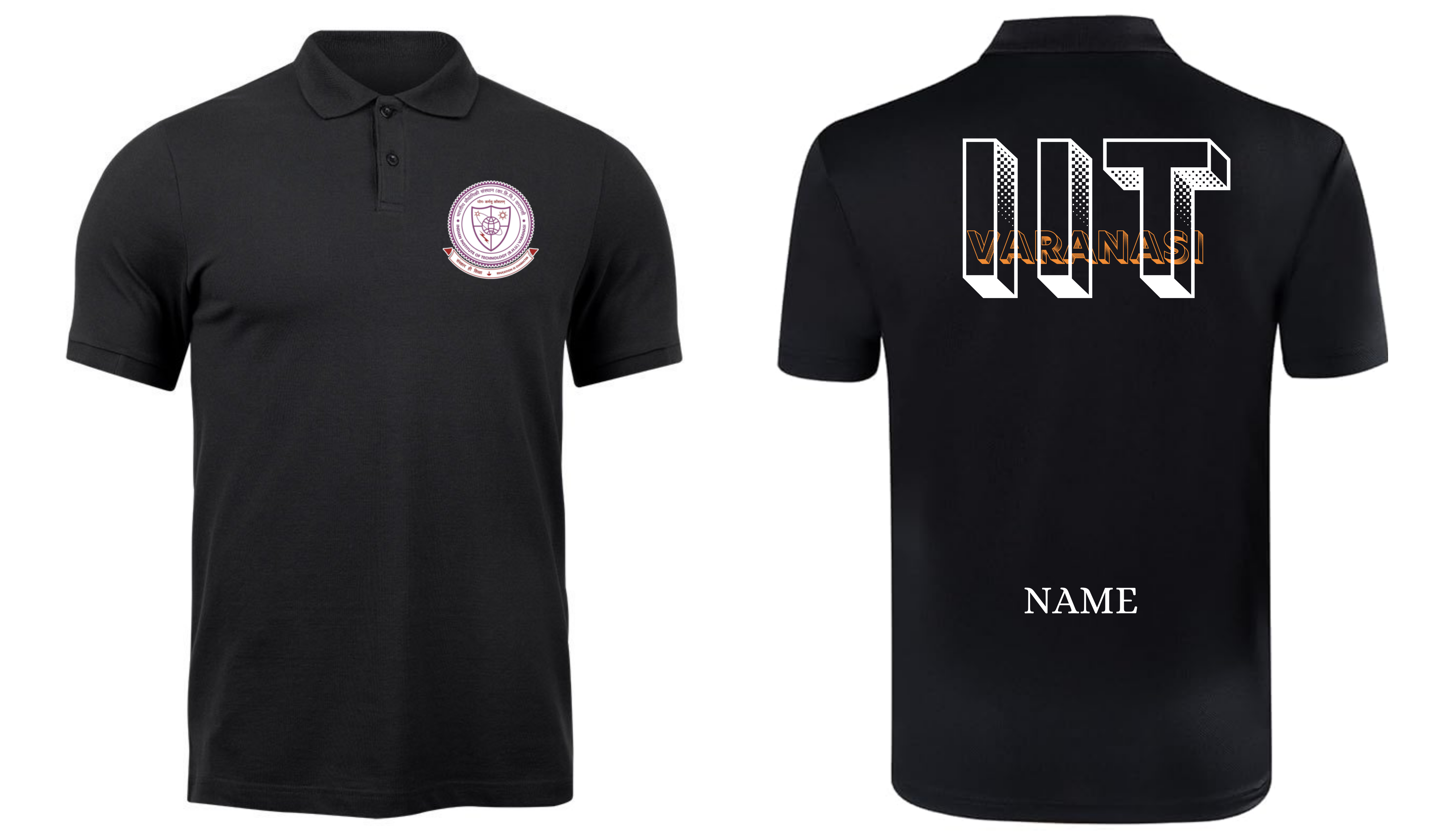 IIT BHU (VARANASI) POLO T-SHIRT Bold Halftone Design ( Ak design )