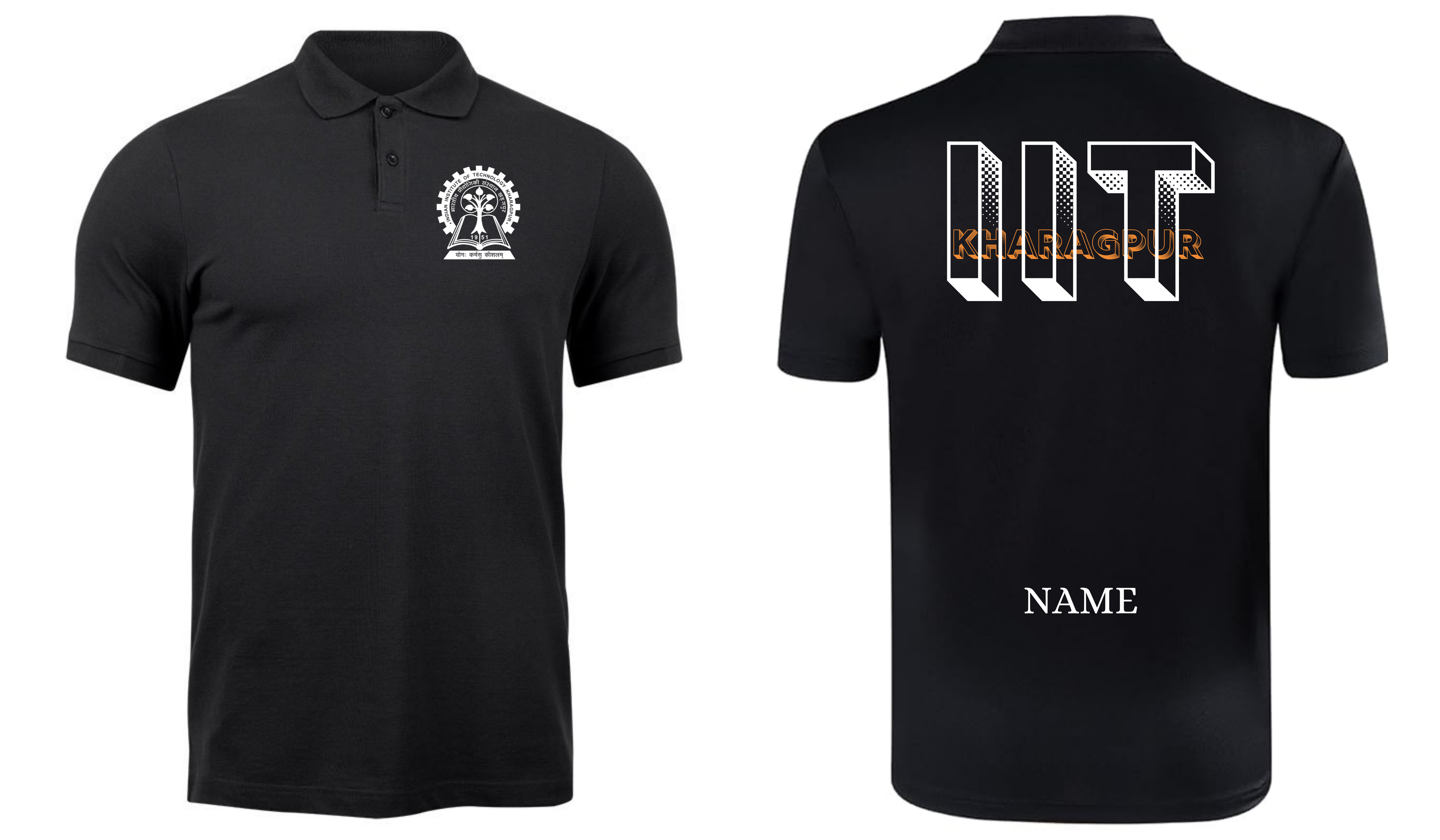 IIT Kharagpur POLO T-SHIRT BOLD Halftone Design ( Ak design )