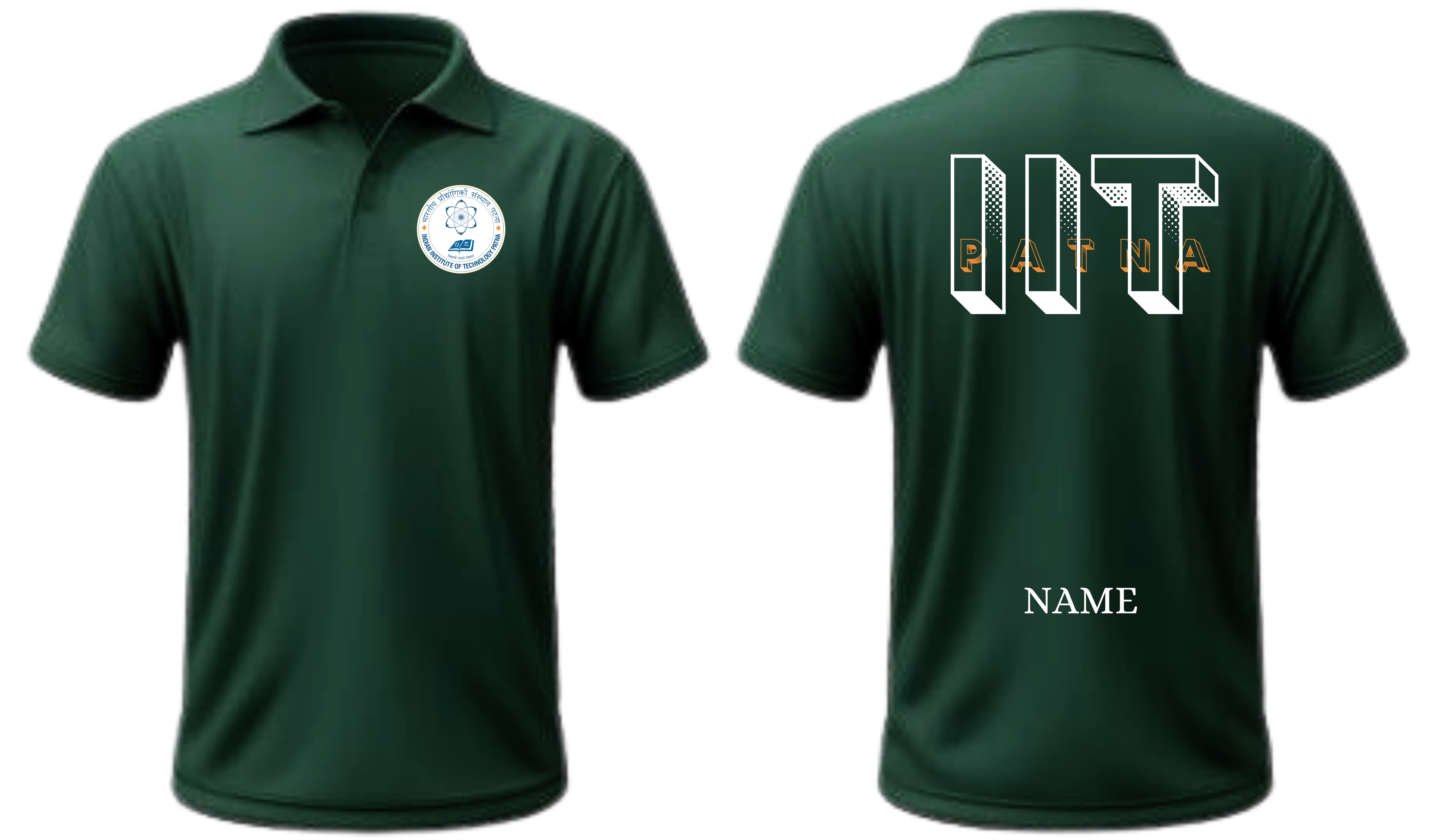IIT PATNA POLO T-SHIRT BOLD HALFTONE Design ( CampusCart Design )