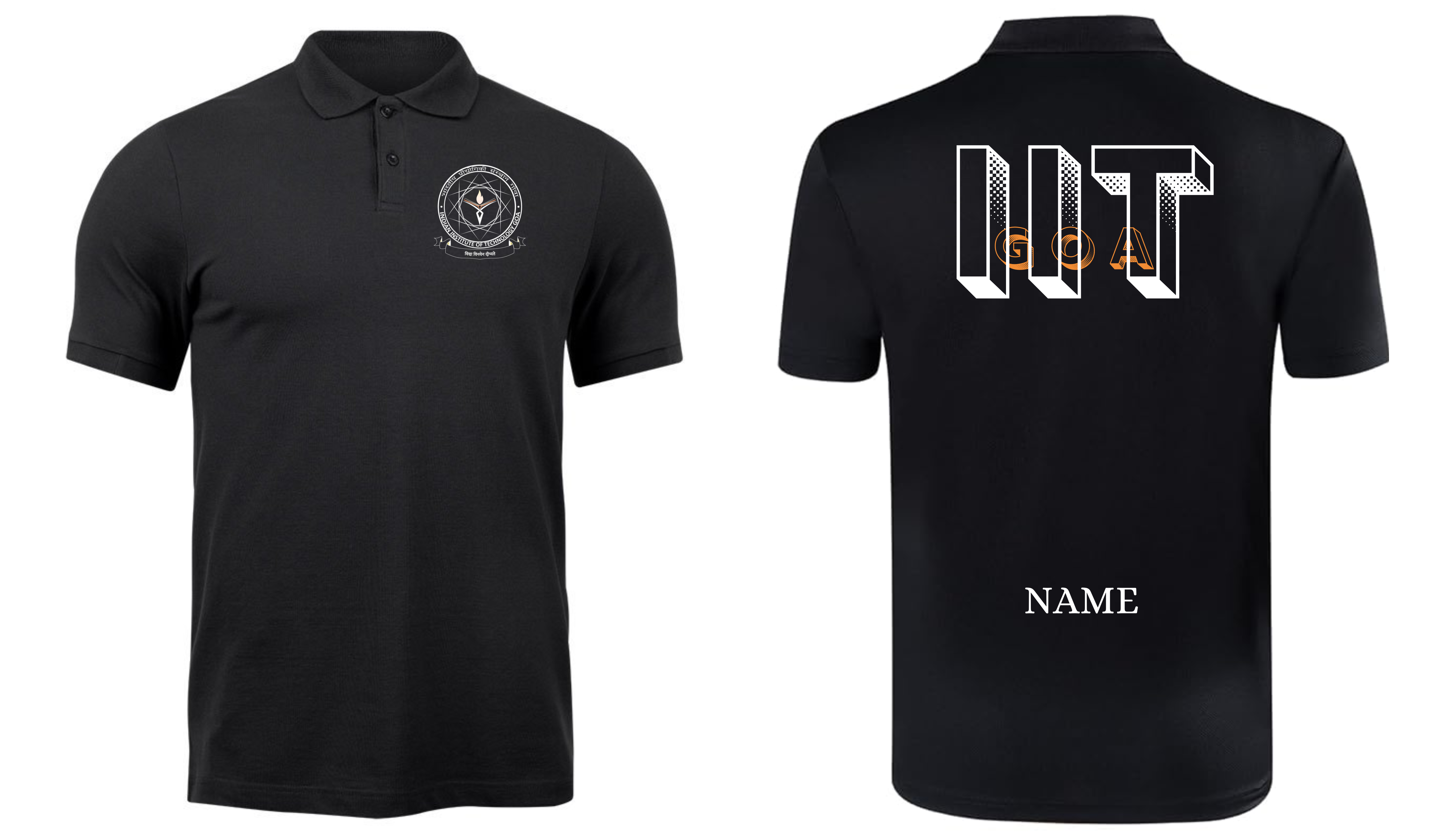IIT GOA POLO T-SHIRT Bold Halftone Design  ( Ak design )