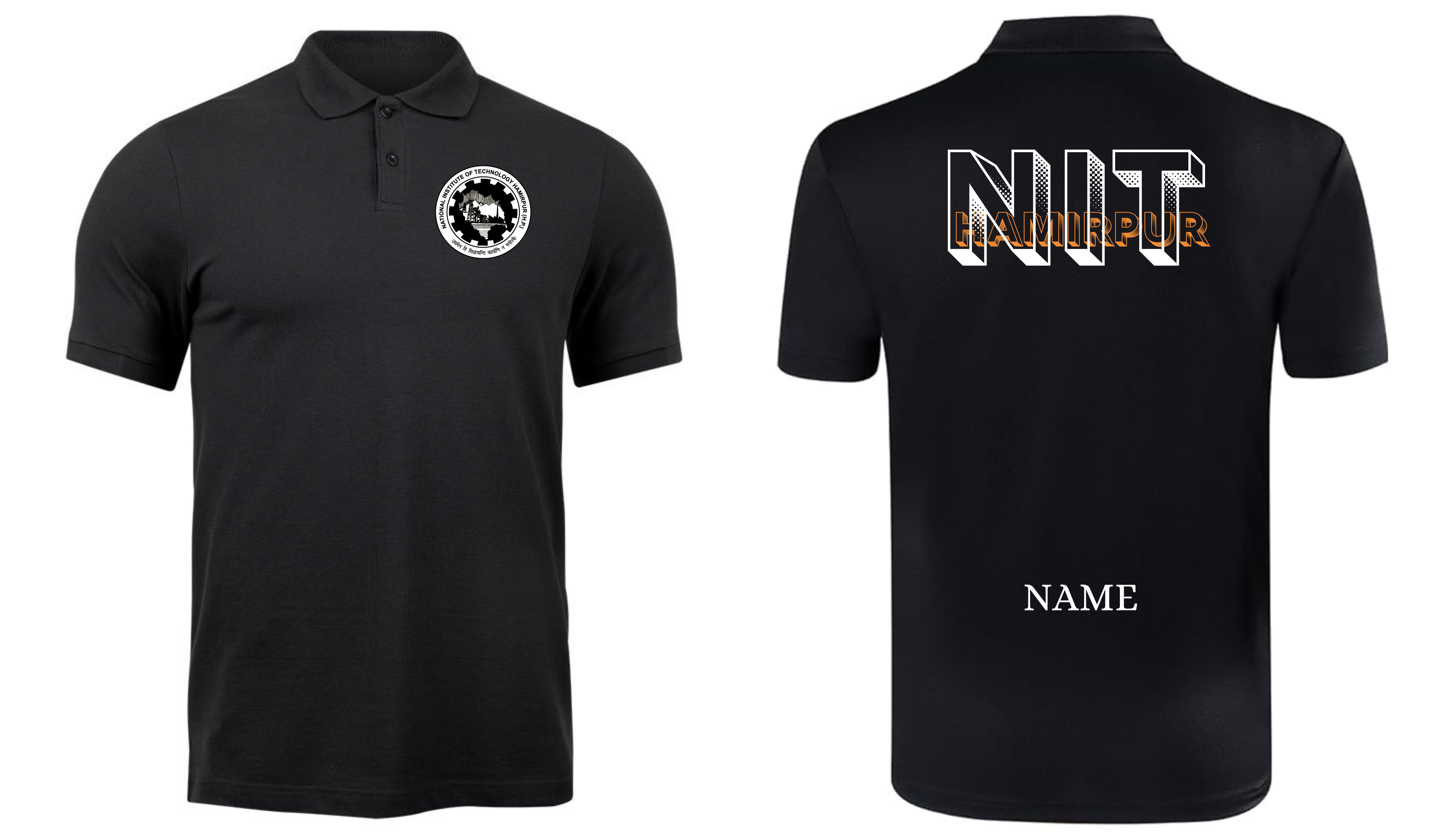 NIT Hamirpur POLO T-SHIRT Bold Halftone Design ( Ak design )