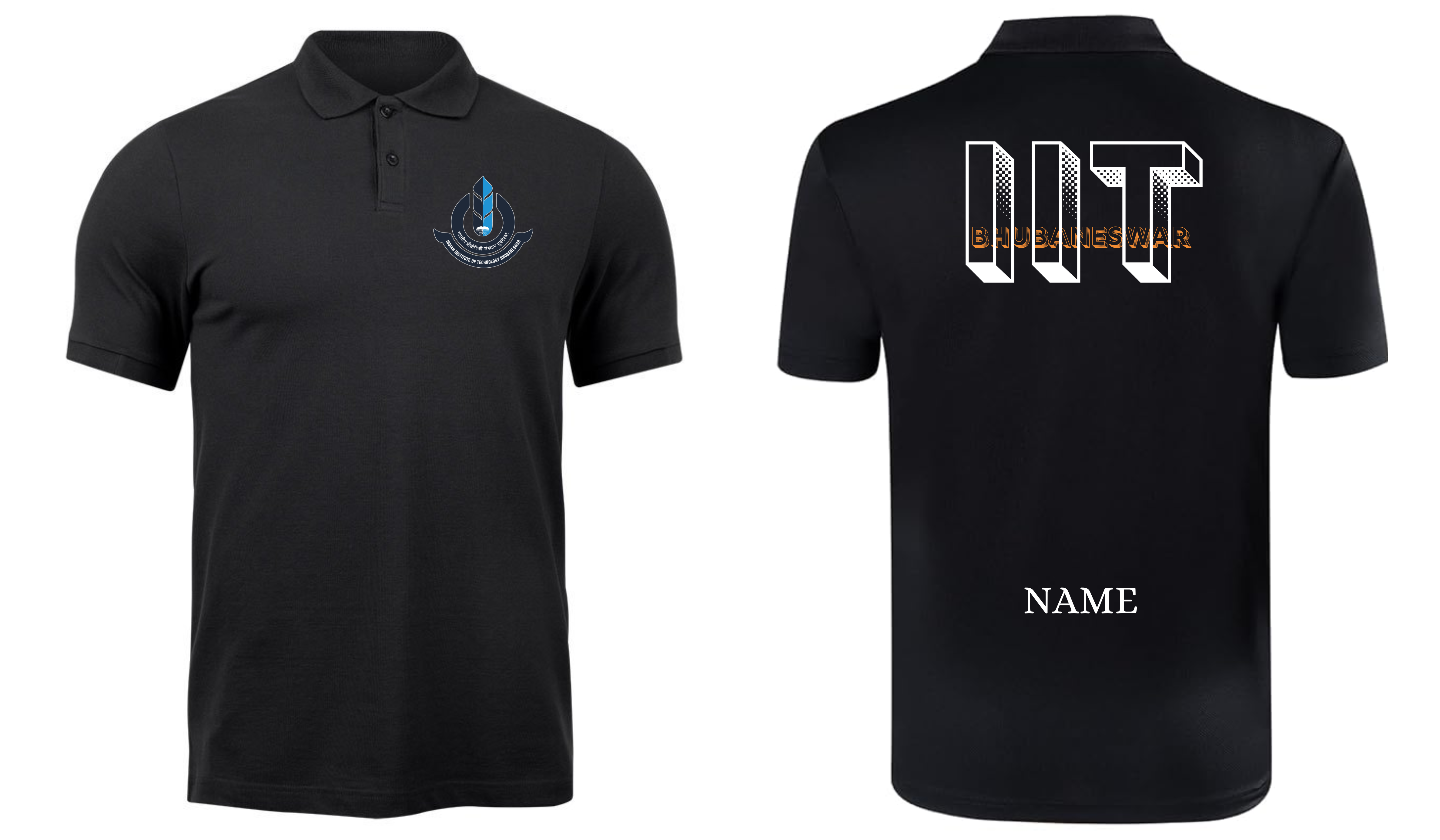 IIT Bhubaneswar POLO T-SHIRT Bold Halftone Design  ( Ak design )