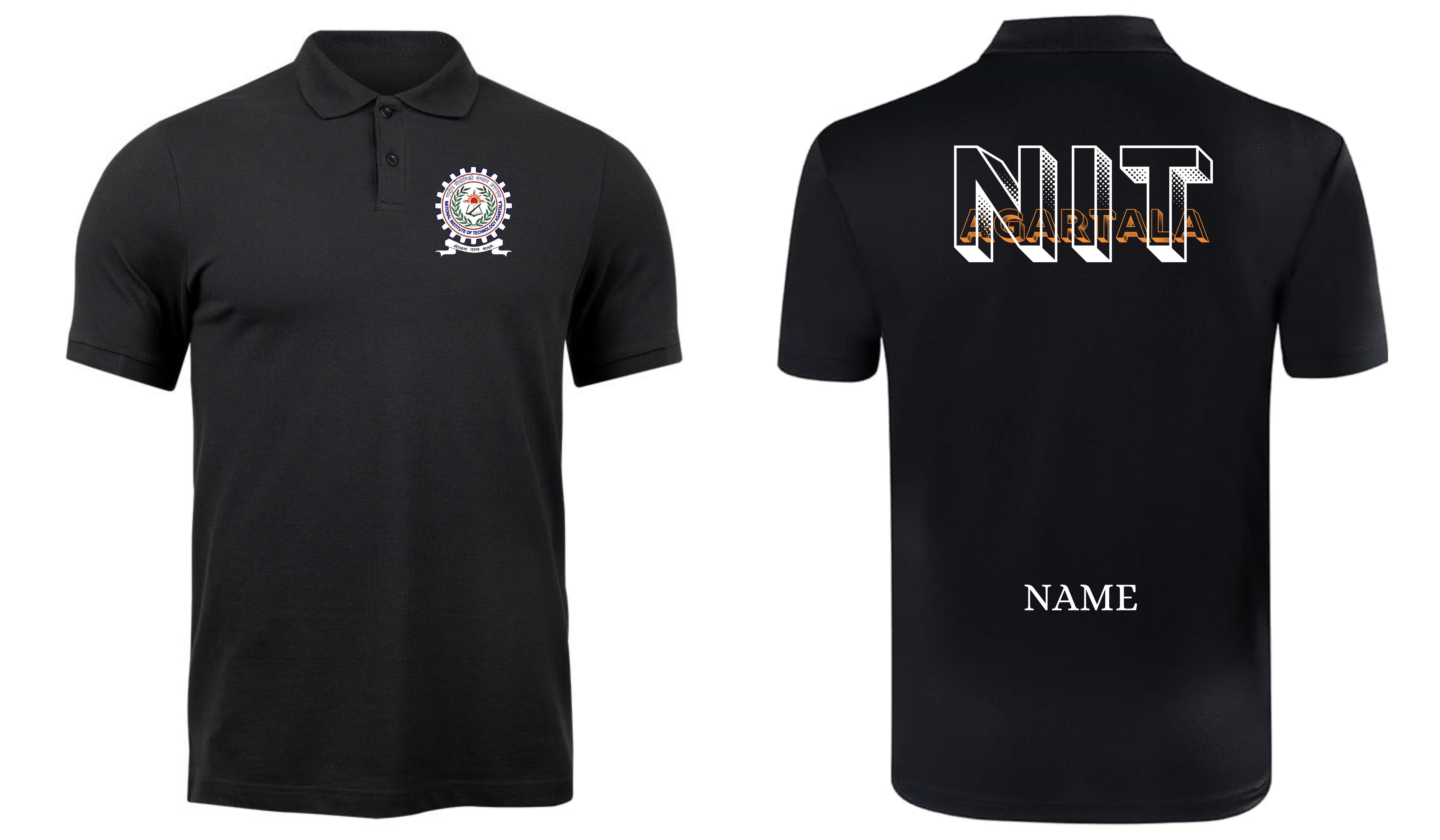 NIT Agartala POLO T-SHIRT Bold Halftone Design ( Ak design )