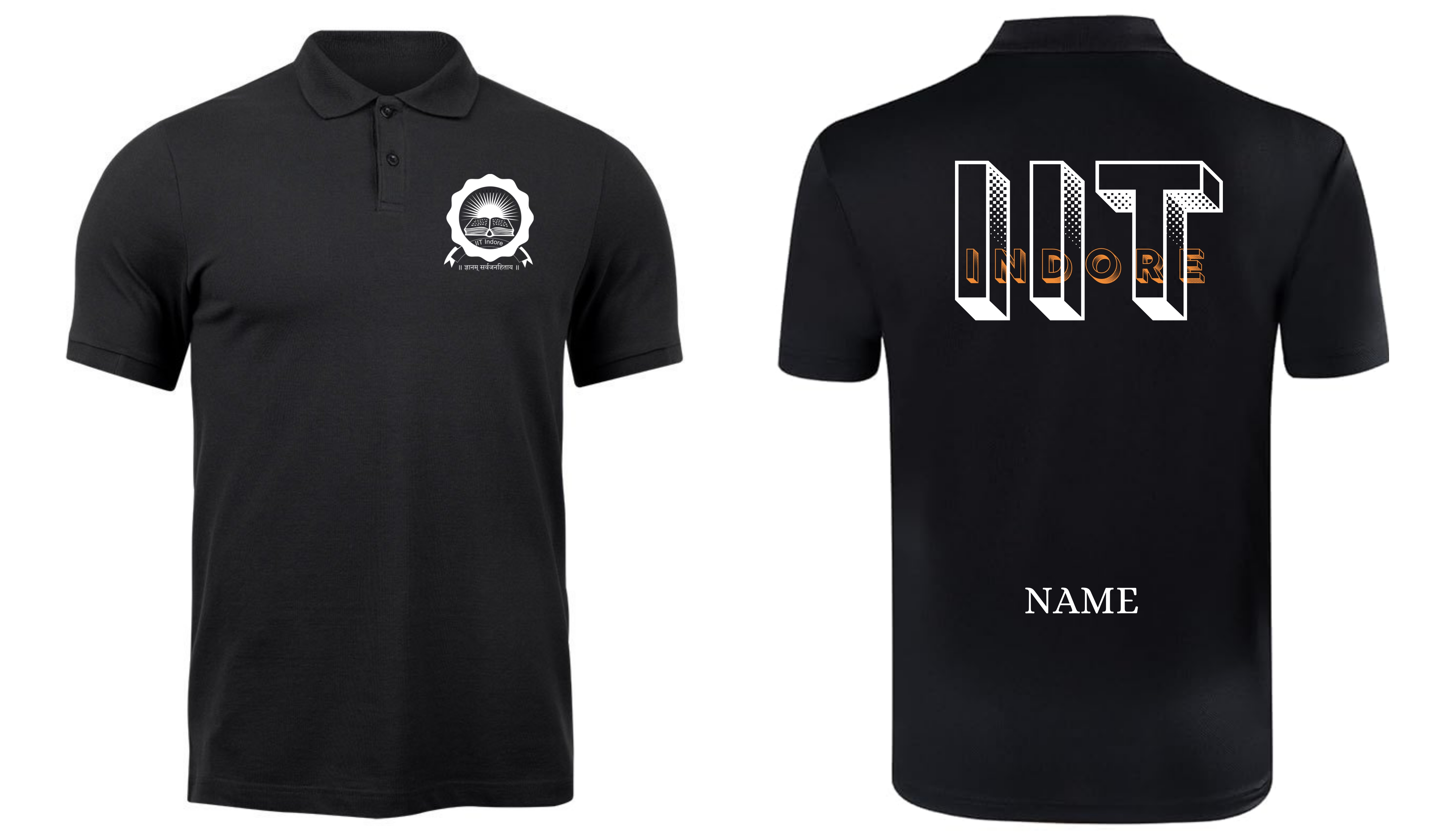 IIT INDORE POLO T-SHIRT Bold Halftone  Design ( Ak design )