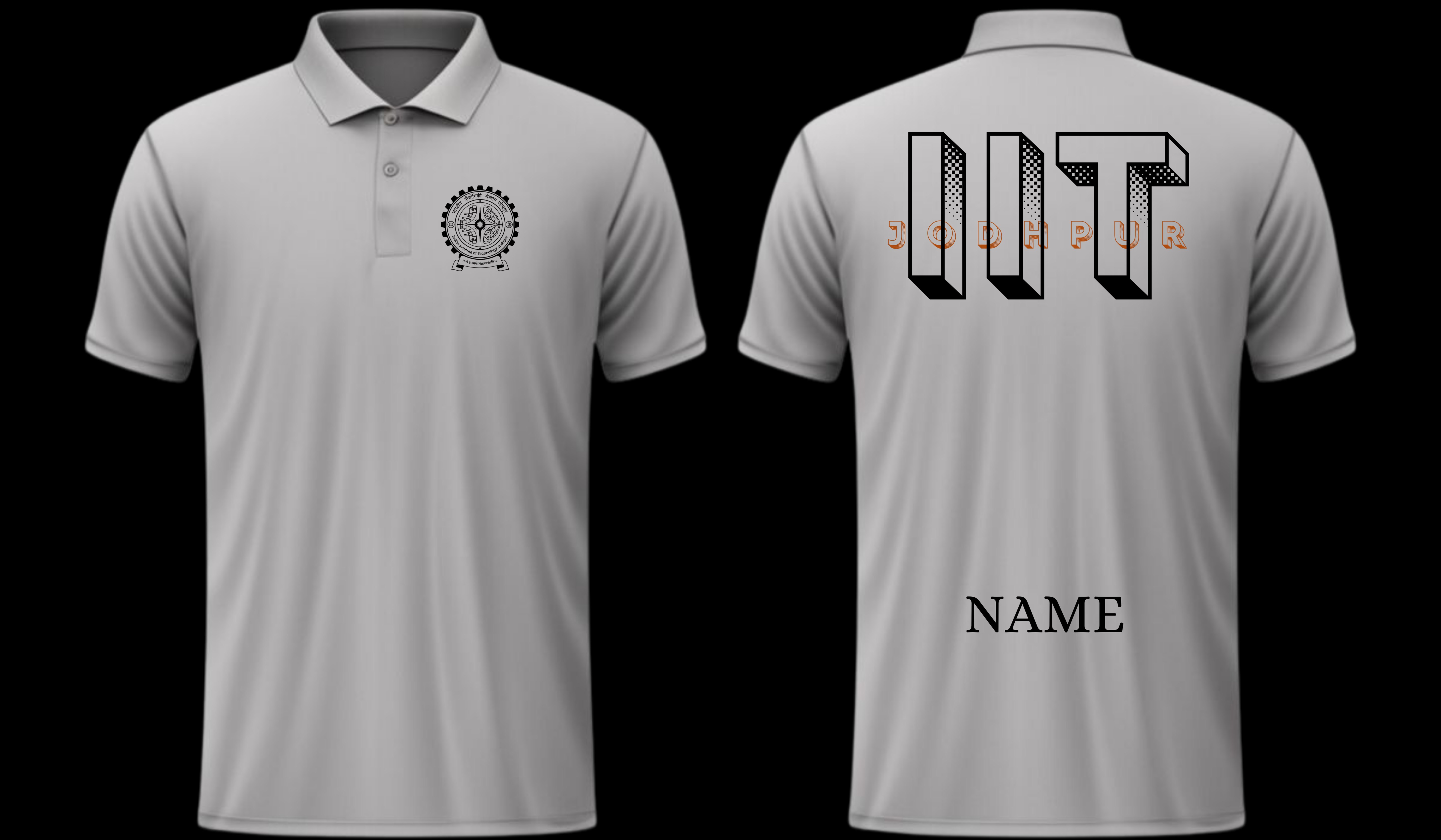IIT JODHPUR POLO T-SHIRT BOLD Halftone Design ( CampusCart Design )