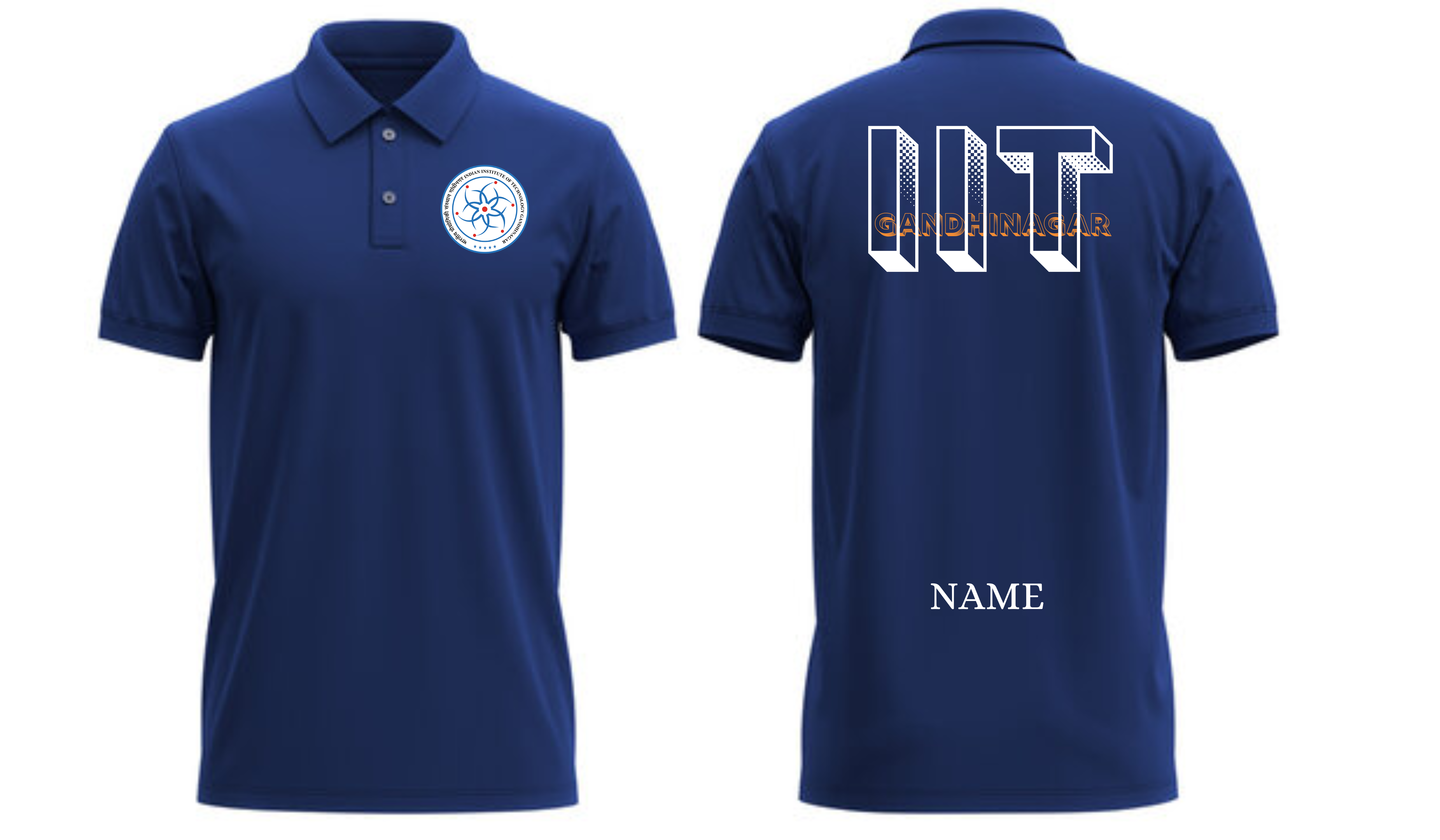 IIT Gandhinagar POLO T-SHIRT Bold Halftone Design  ( Ak design )