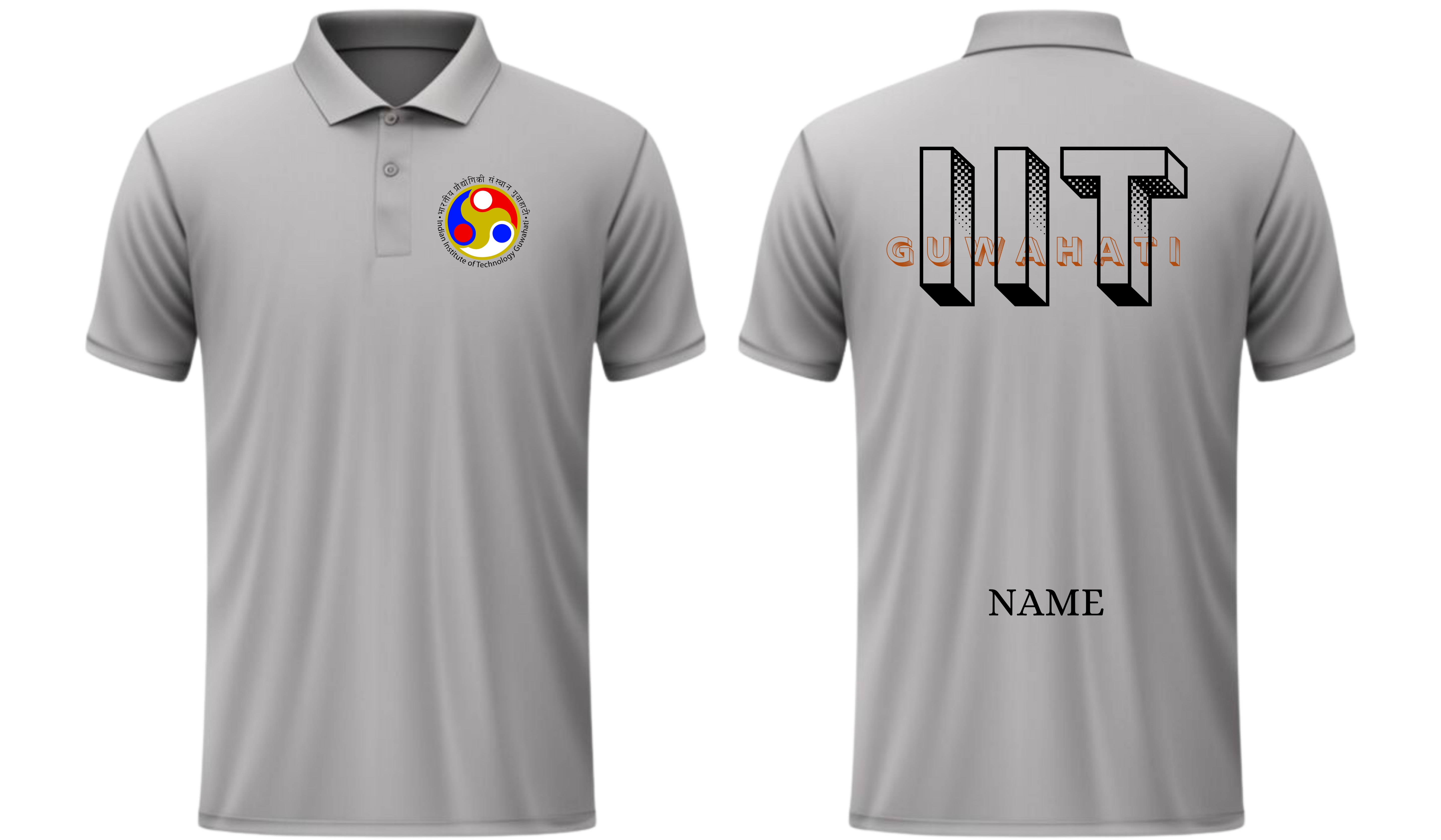 IIT GUWAHATI POLO T-SHIRT BOLD HALFTONE DESIGN (CAMPUSCART DESIGN )