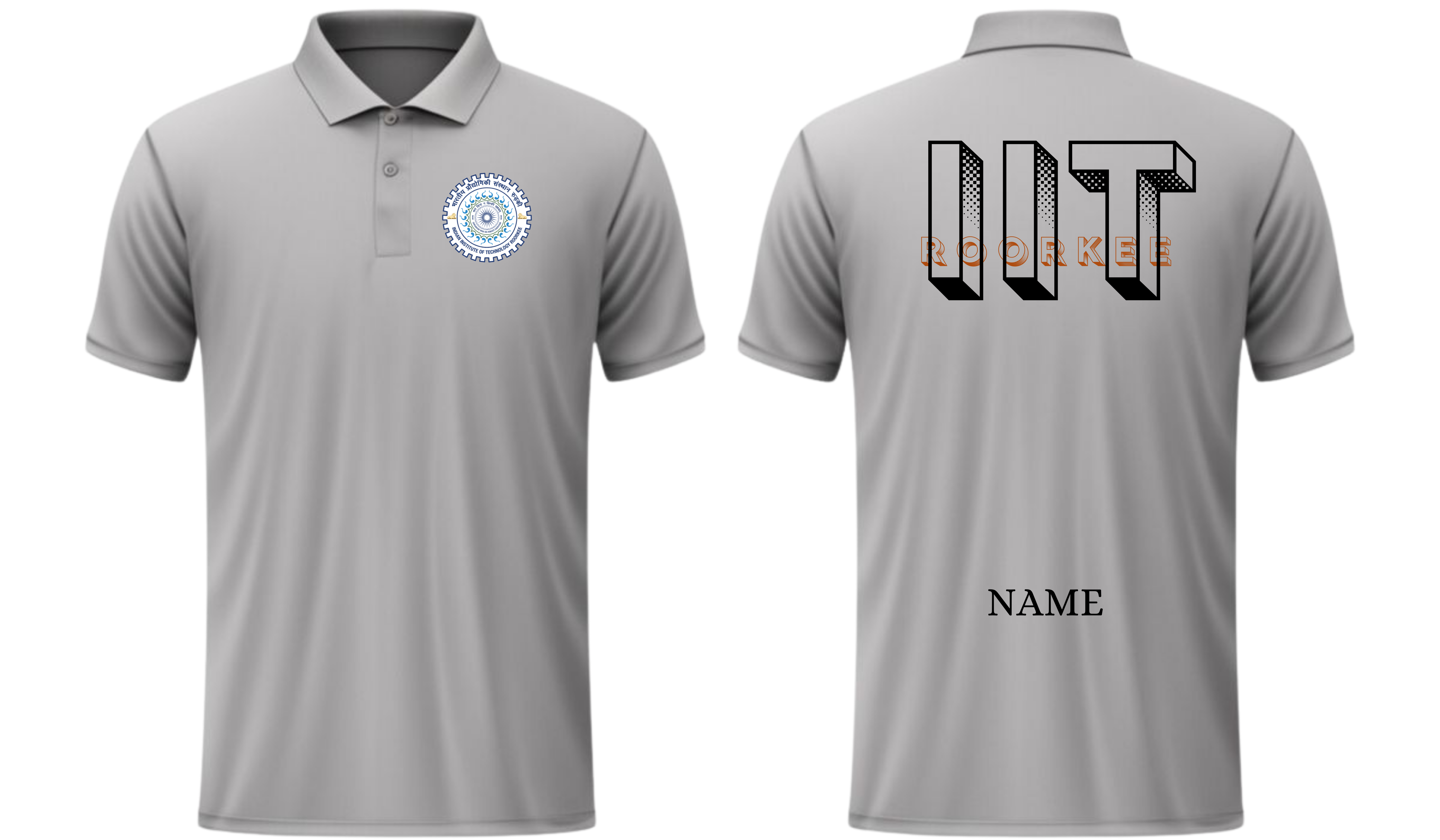 IIT Roorkee Polo T-SHIRT BOLD HALFTONE Design ( CampusCart Design )