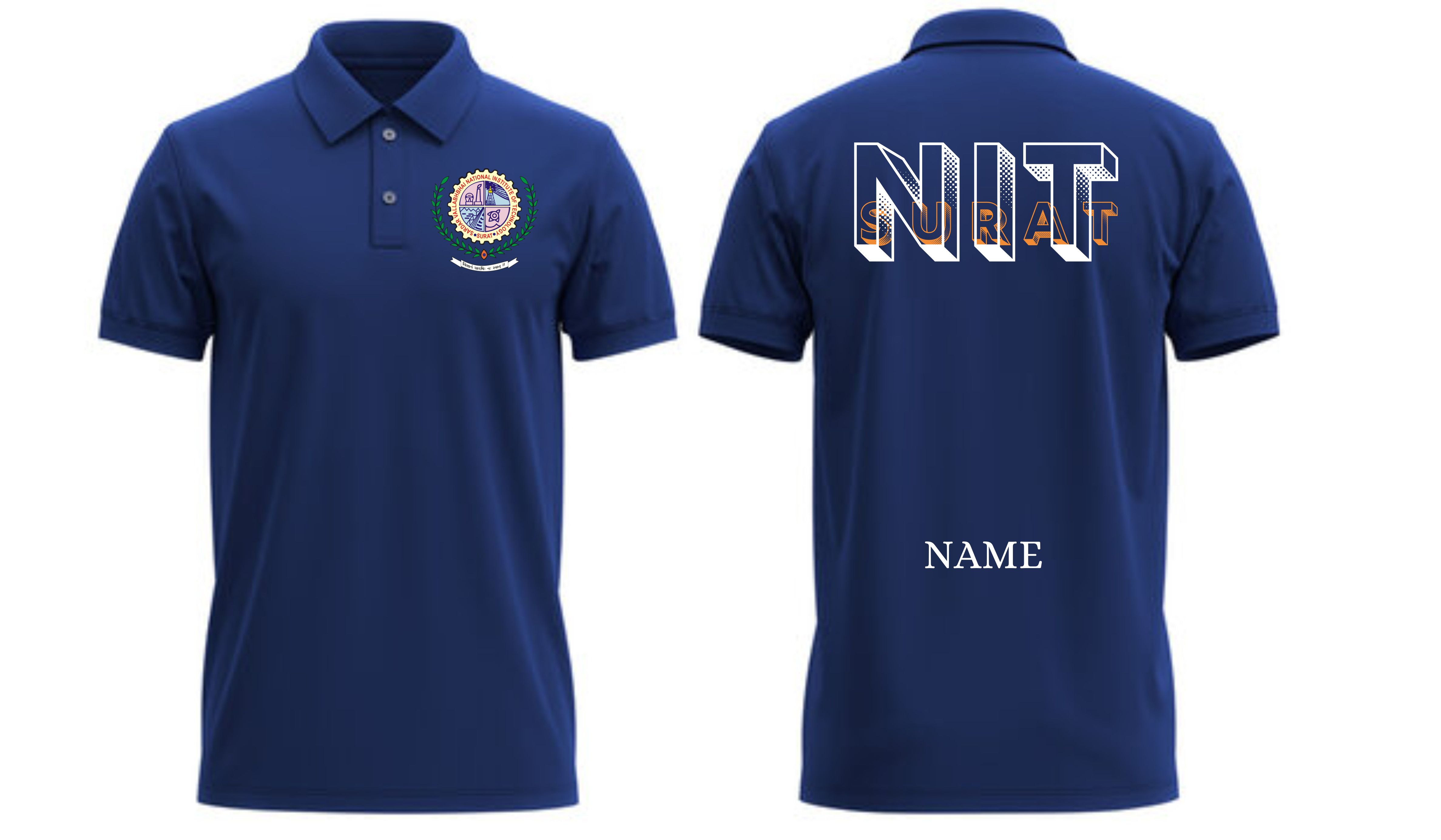 NIT Surat POLO T-SHIRT Bold Halftone Design ( Ak design )