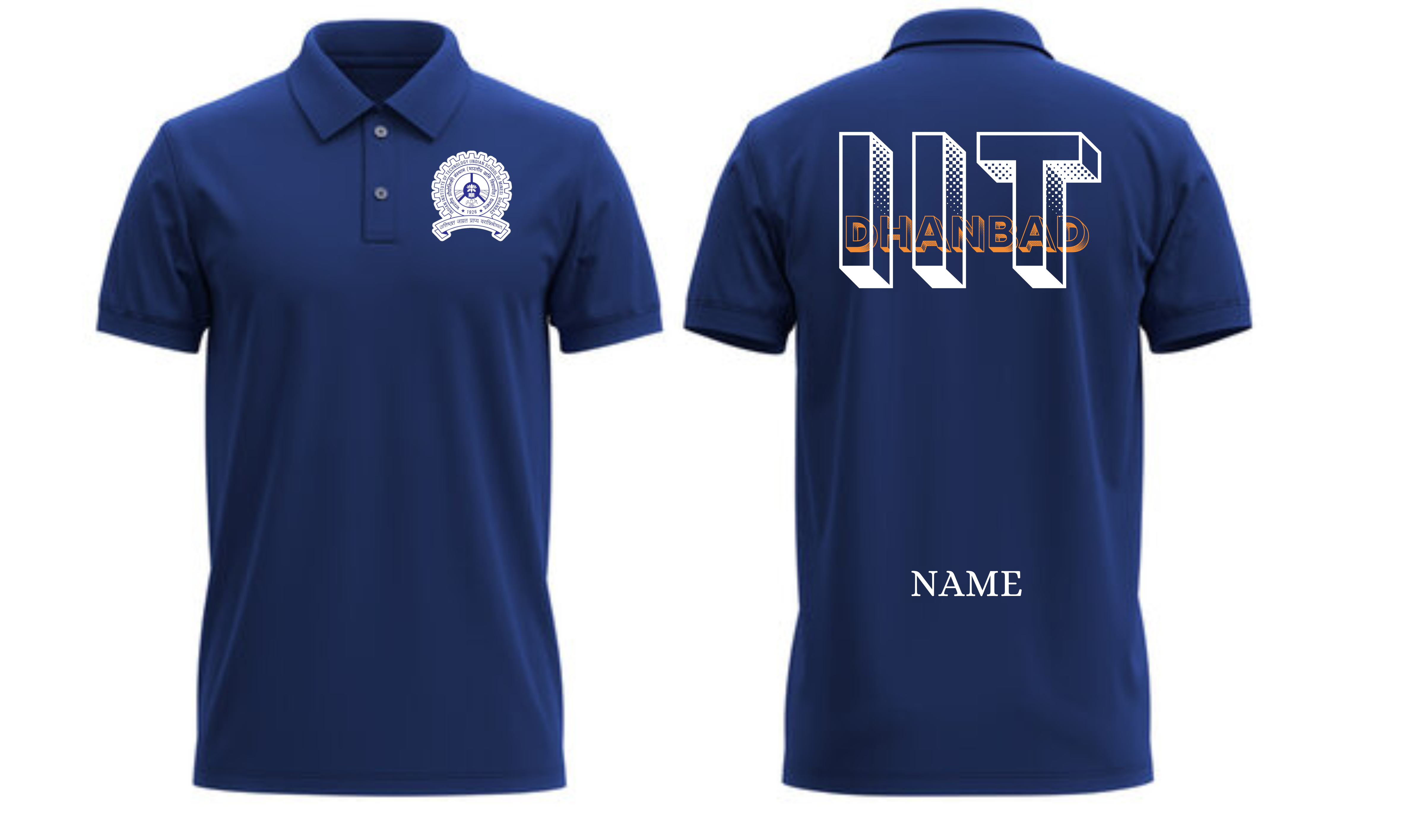 IIT Dhanbad POLO T-SHIRT Bold Halftone Design ( Ak design )