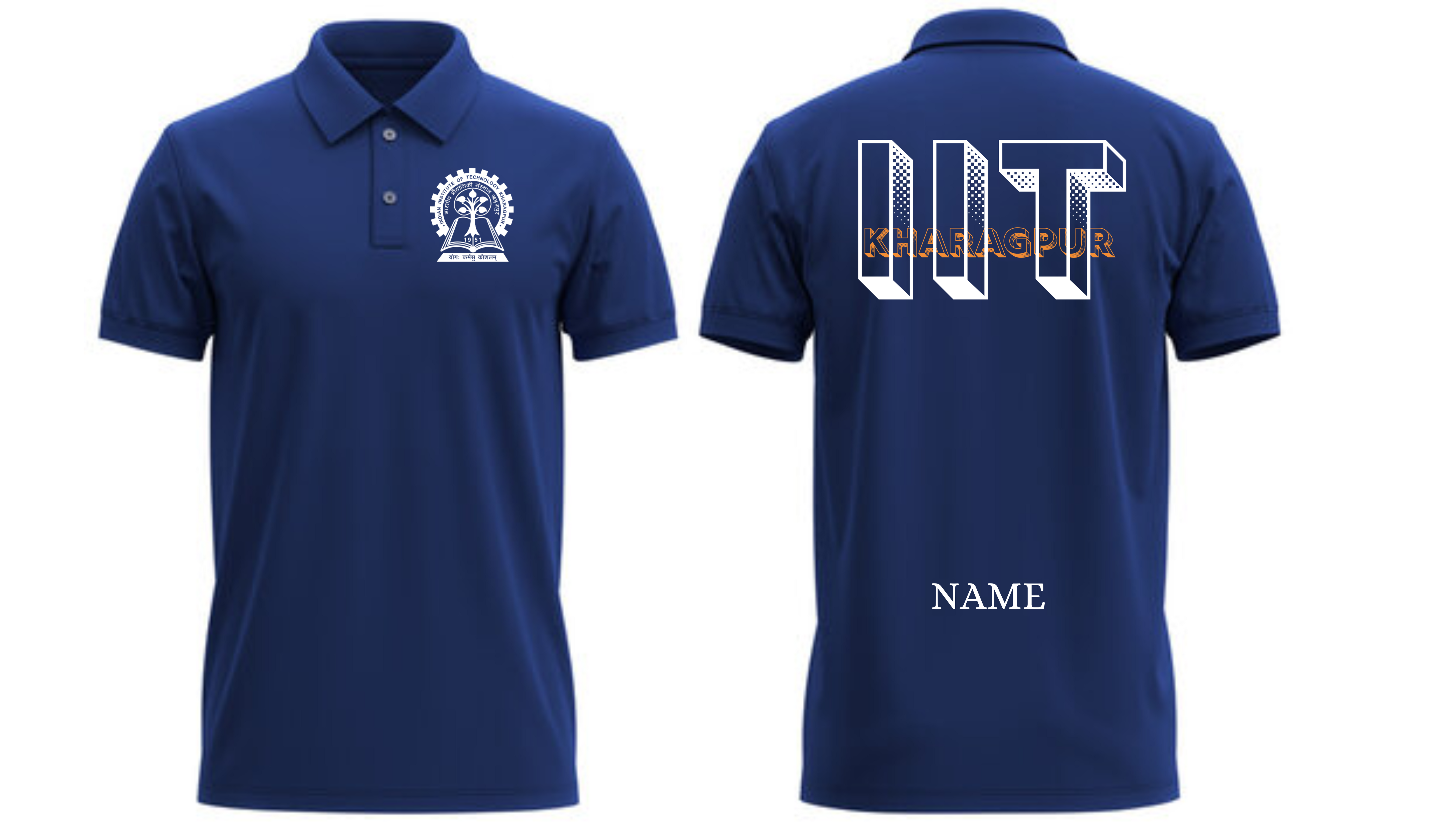 IIT Kharagpur POLO T-SHIRT BOLD Halftone Design ( Ak design )