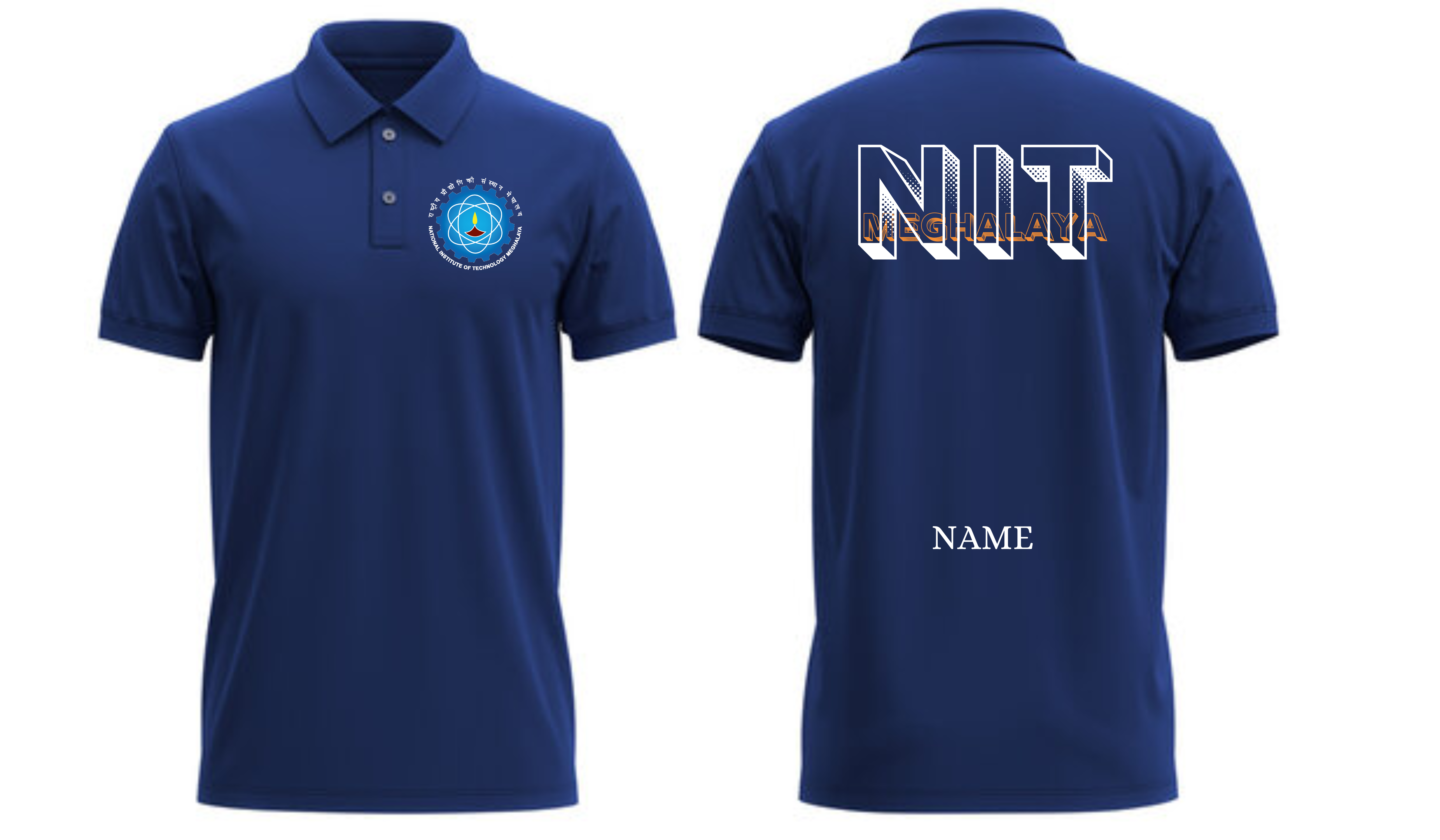 NIT Meghalaya POLO T-SHIRT Bold Halftone  Design  ( Ak design )
