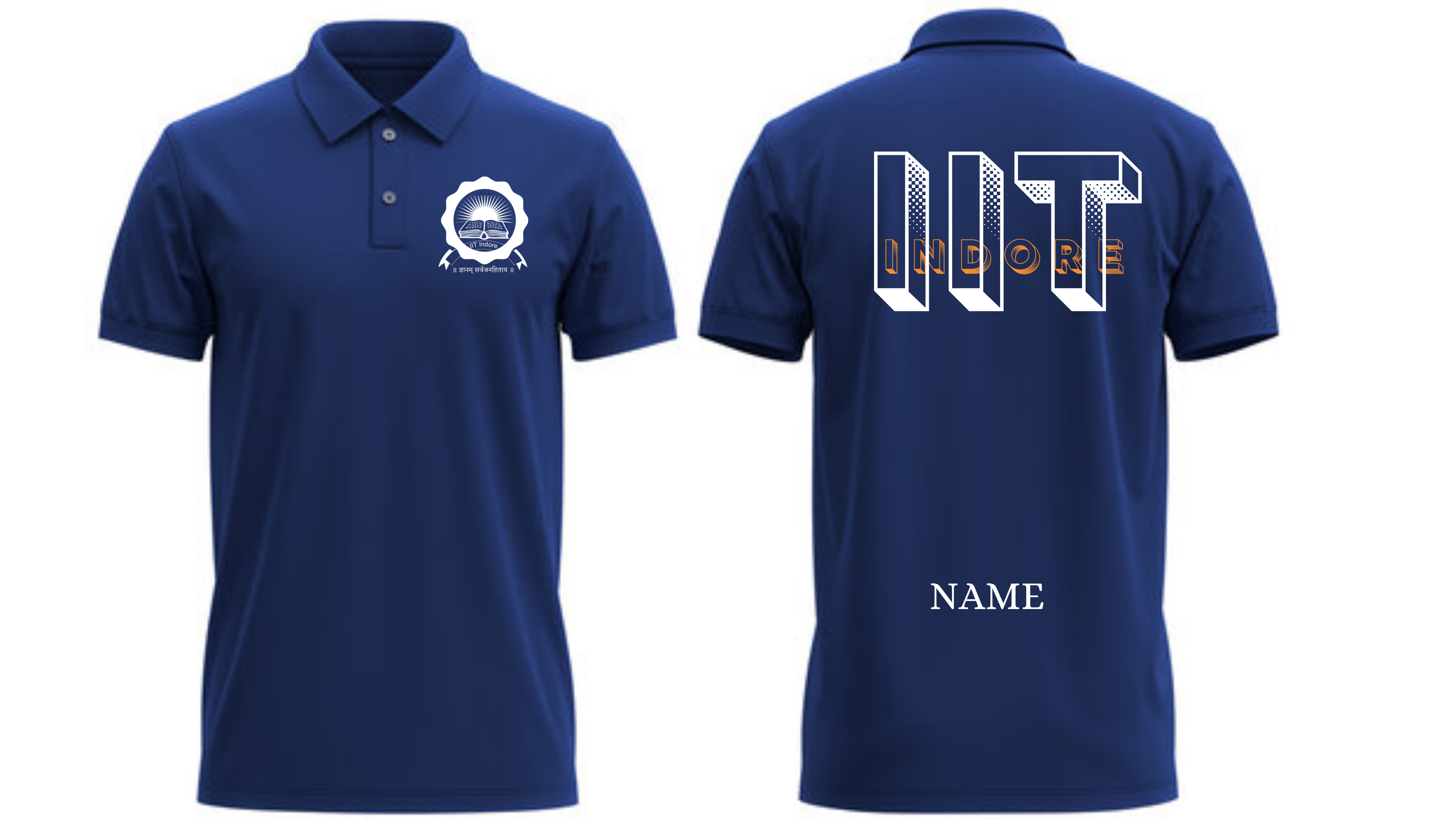 IIT INDORE POLO T-SHIRT Bold Halftone  Design ( Ak design )