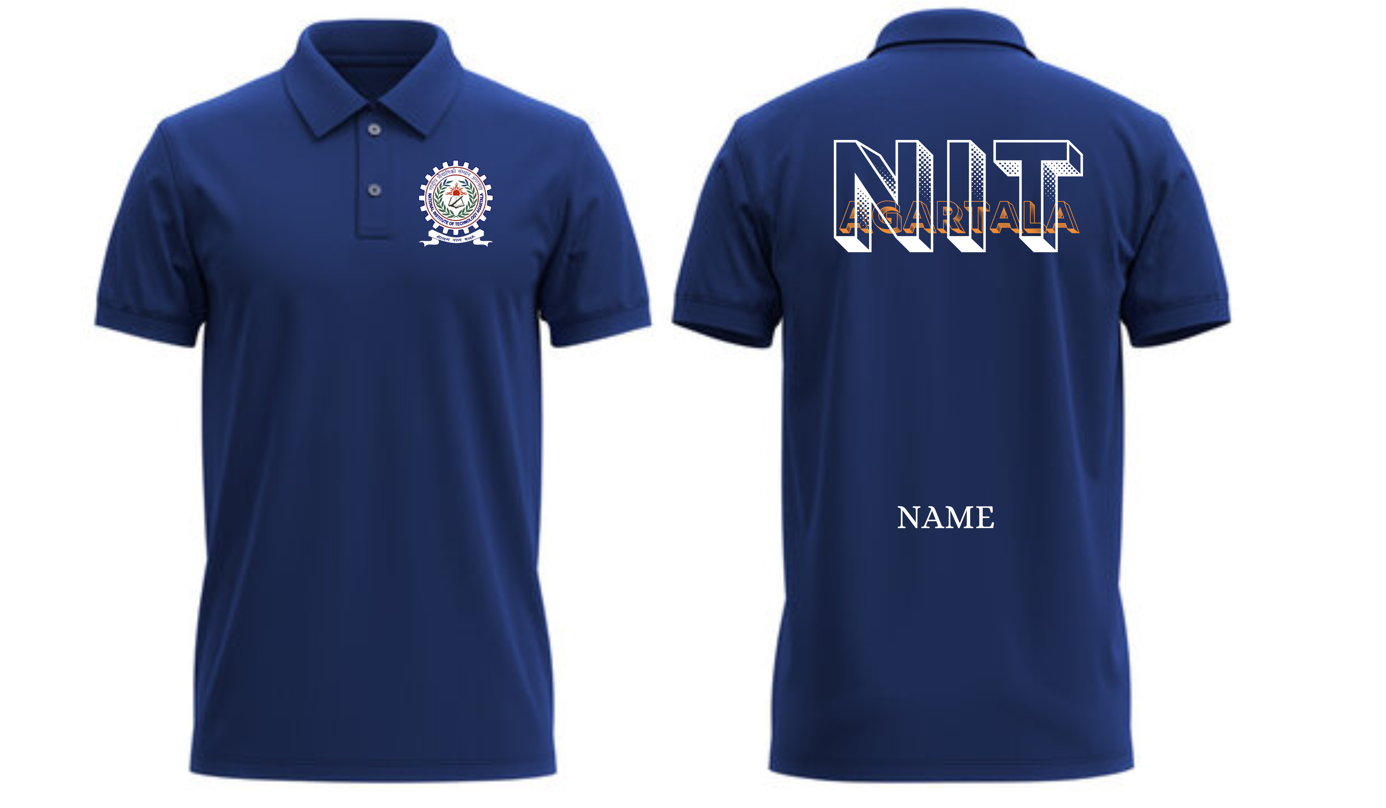 NIT Agartala POLO T-SHIRT Bold Halftone Design ( Ak design )