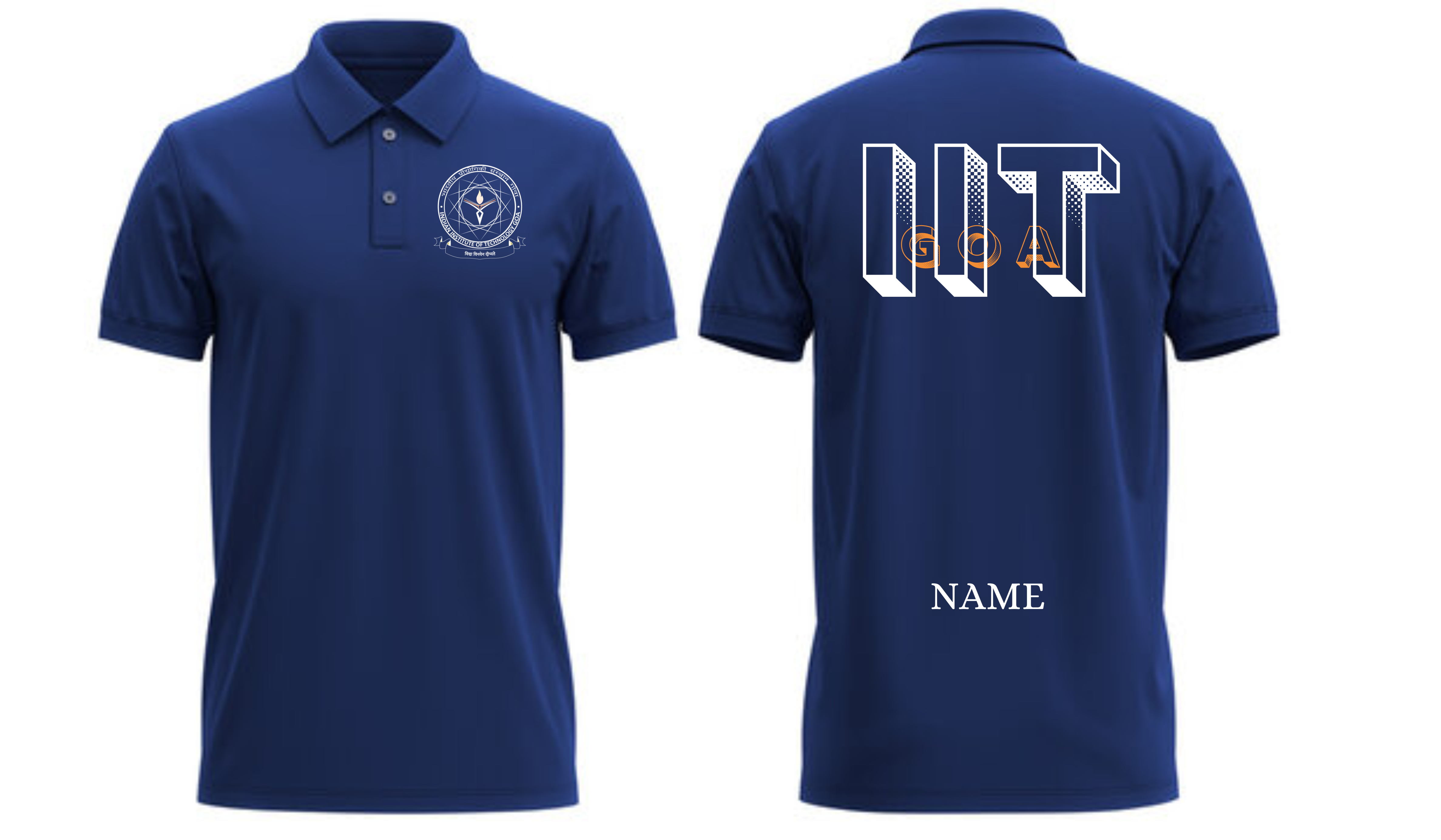 IIT GOA POLO T-SHIRT Bold Halftone Design  ( Ak design )