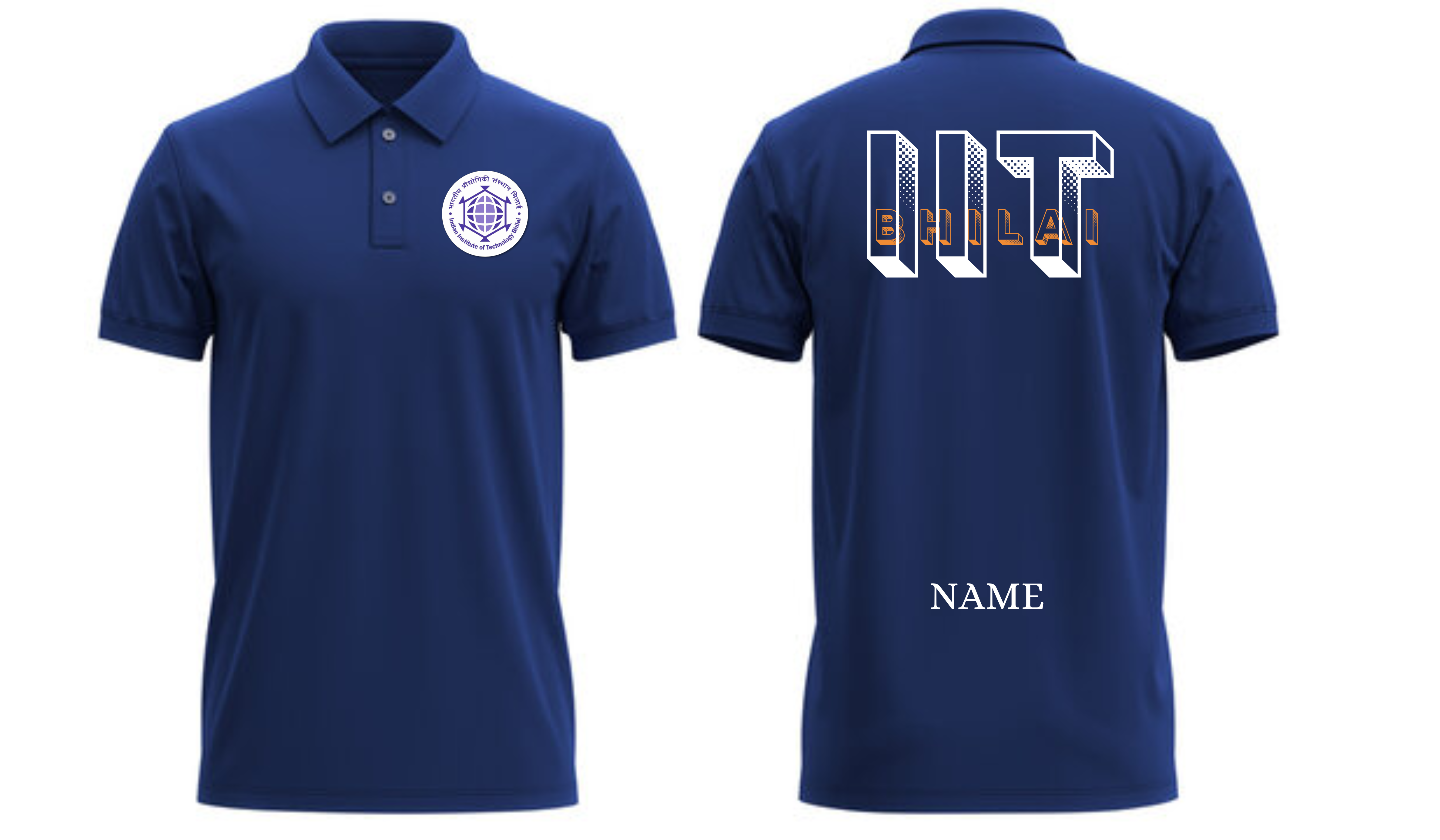 IIT BHILAI POLO T-SHIRT Bold Halftone Design  ( Ak design )
