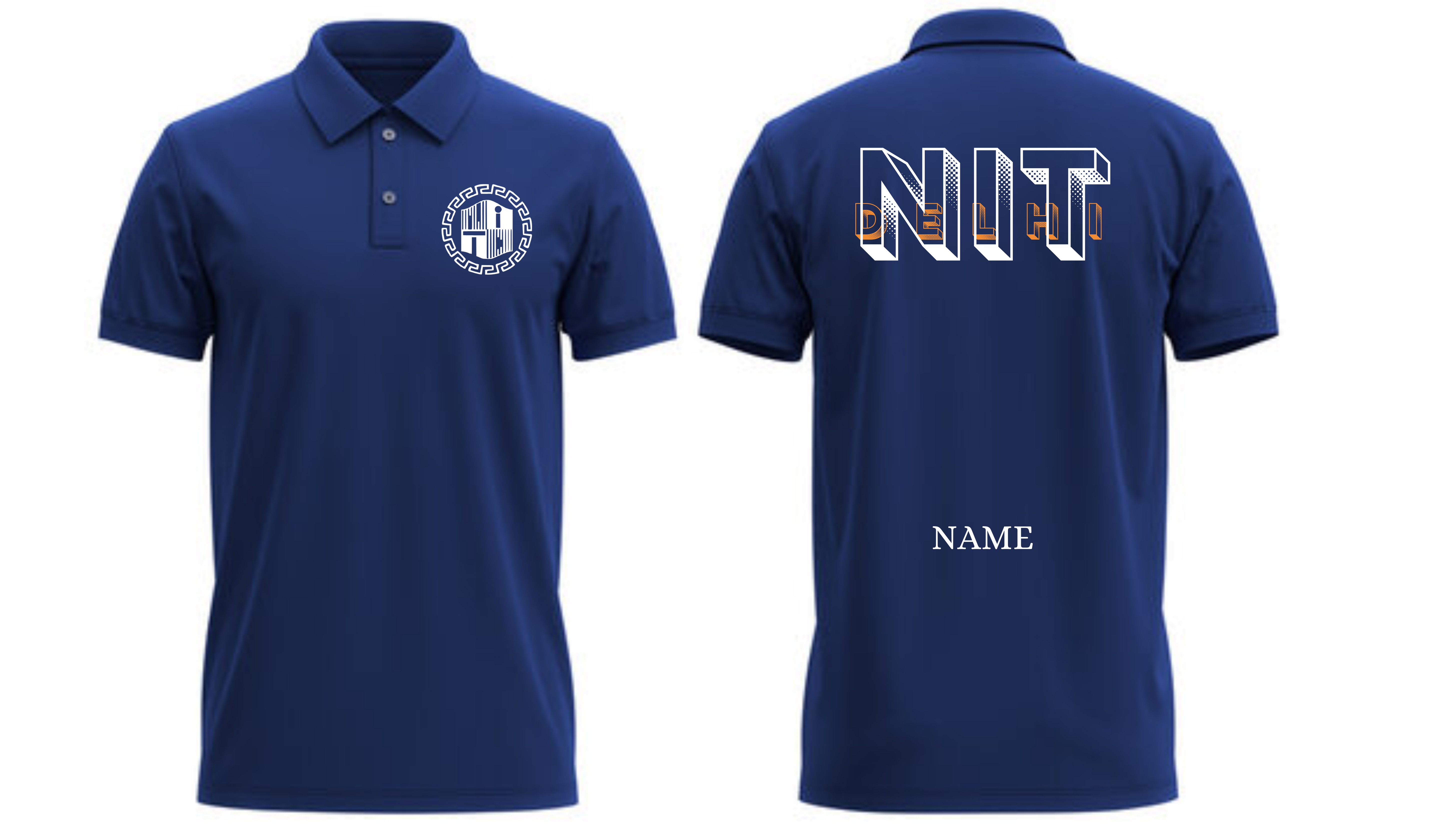 NIT DELHI POLO T-SHIRT Bold Halftone Design ( Ak design )