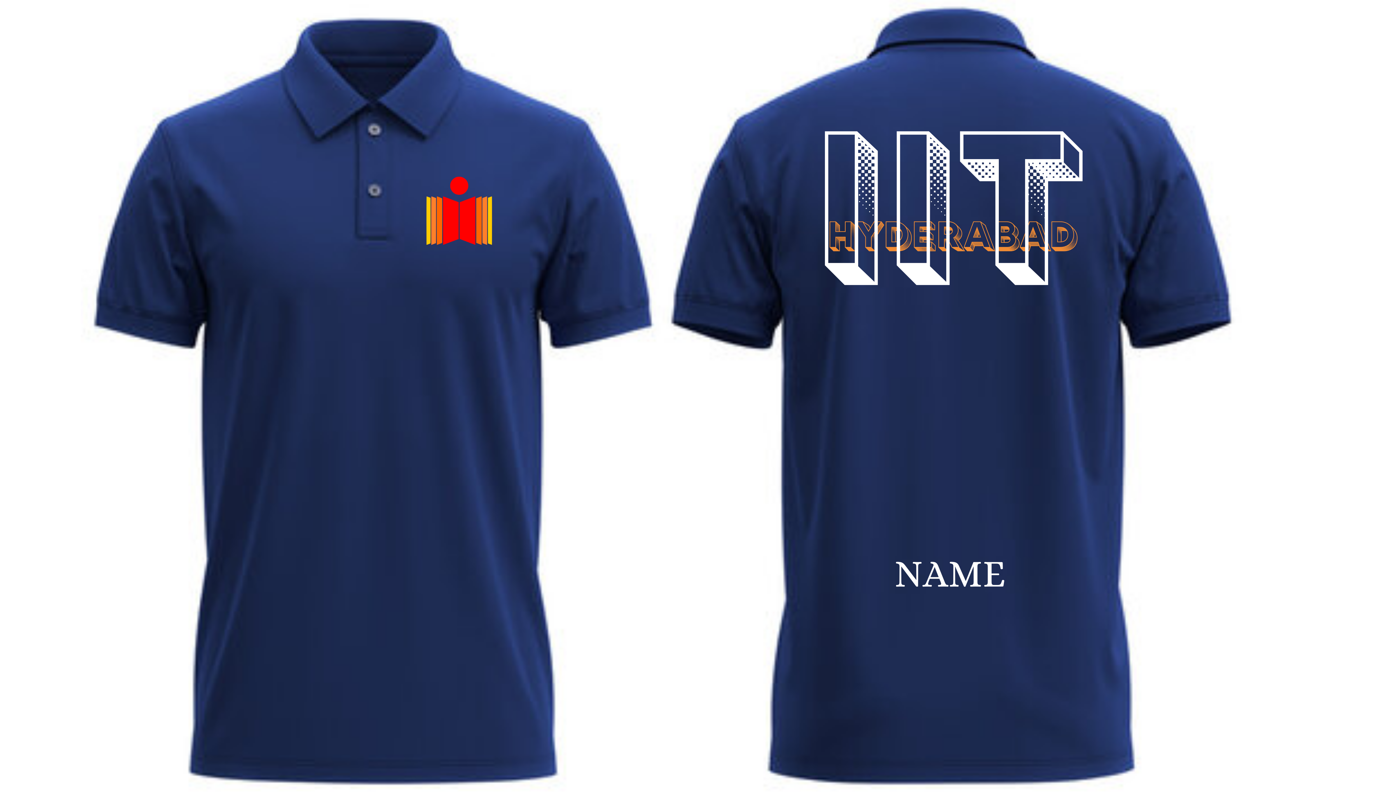 IIT HYDERABAD POLO T-SHIRT BOLD HALFTONE Design ( Ak design )