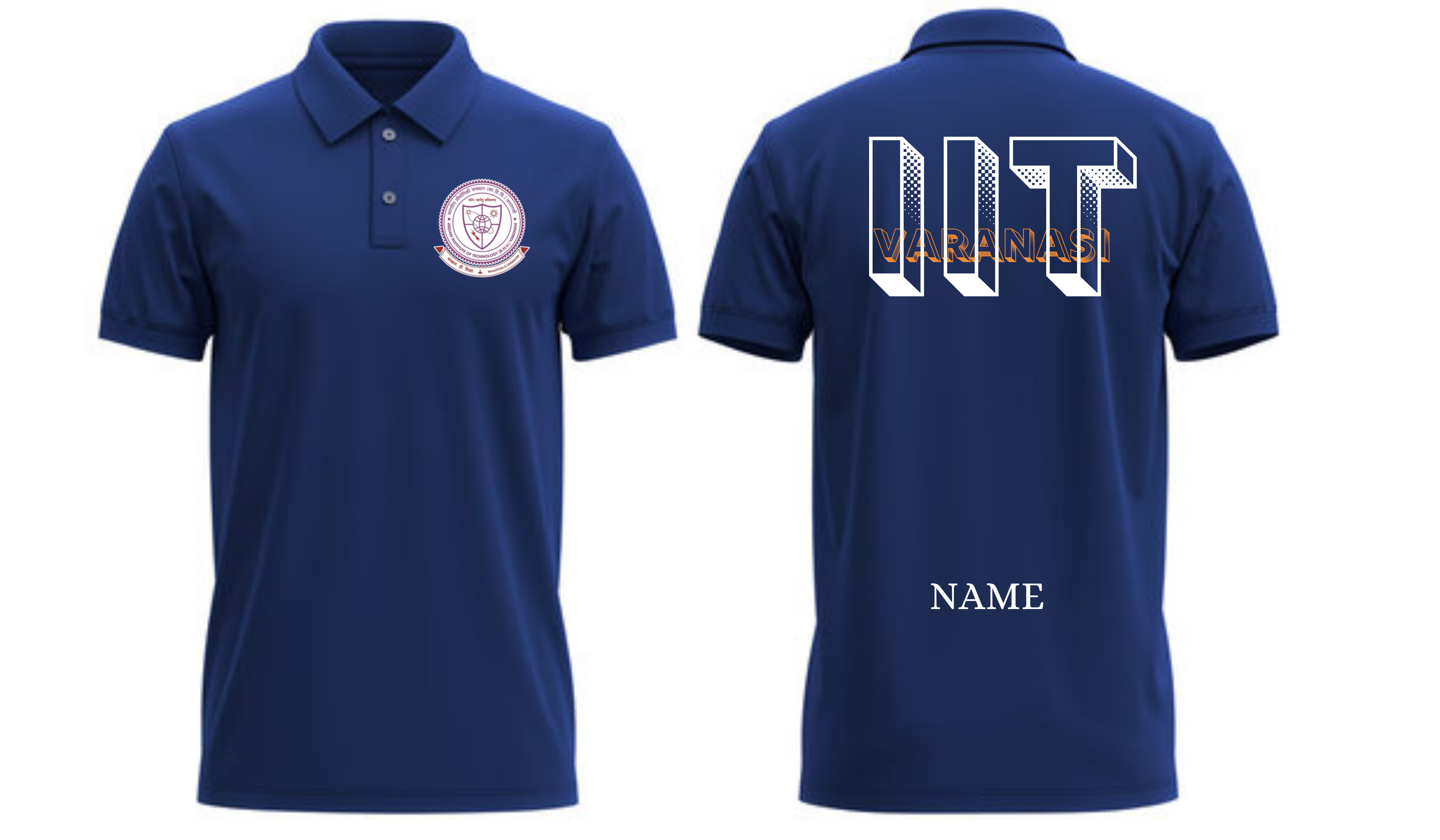 IIT BHU (VARANASI) POLO T-SHIRT Bold Halftone Design ( Ak design )