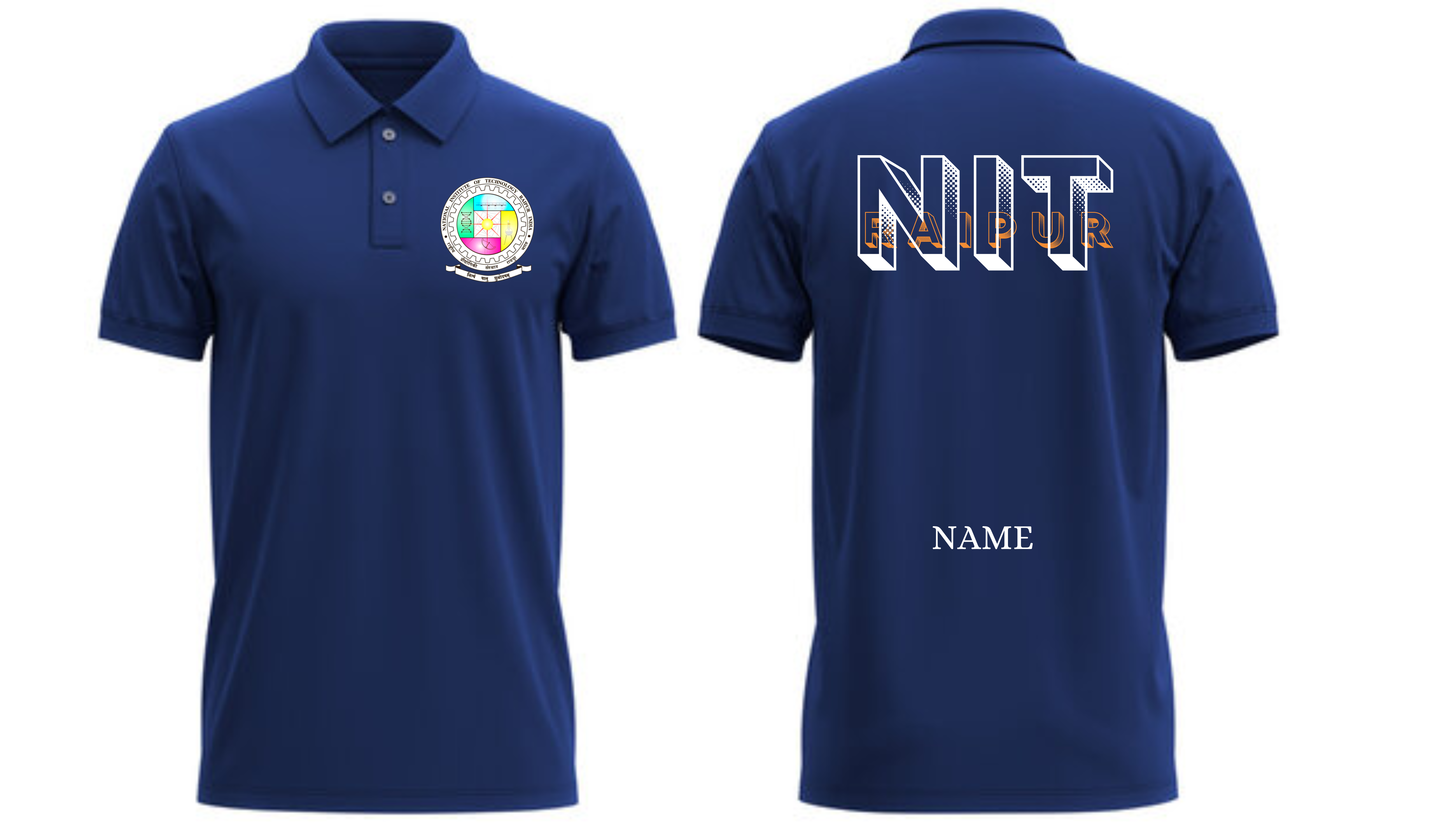 NIT Raipur POLO T-SHIRT Bold Halftone Design ( Ak design )