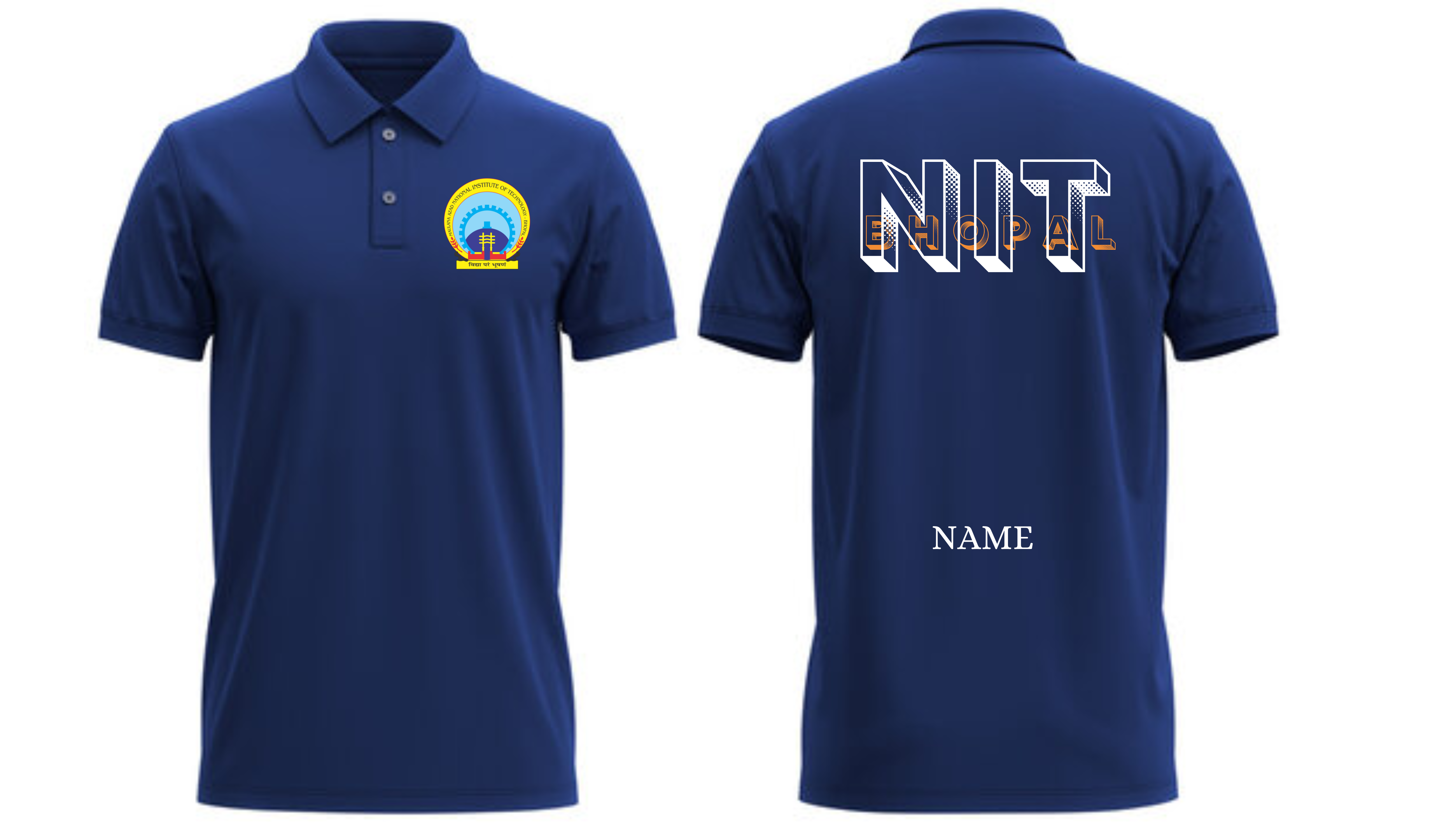 NIT BHOPAL POLO T-SHIRT Bold Halftone Design  ( Ak design )