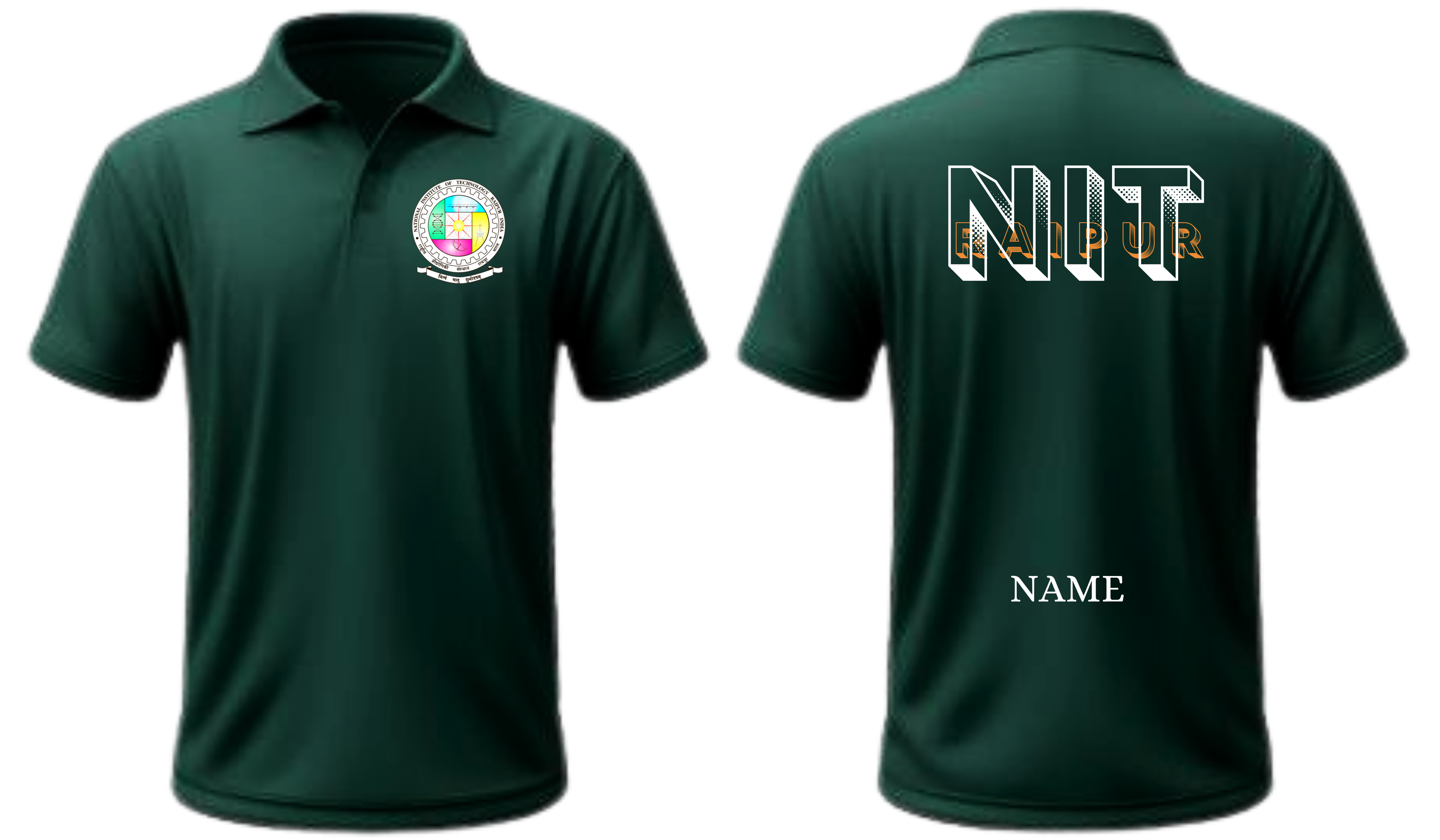 NIT Raipur POLO T-SHIRT Bold Halftone Design ( Ak design )