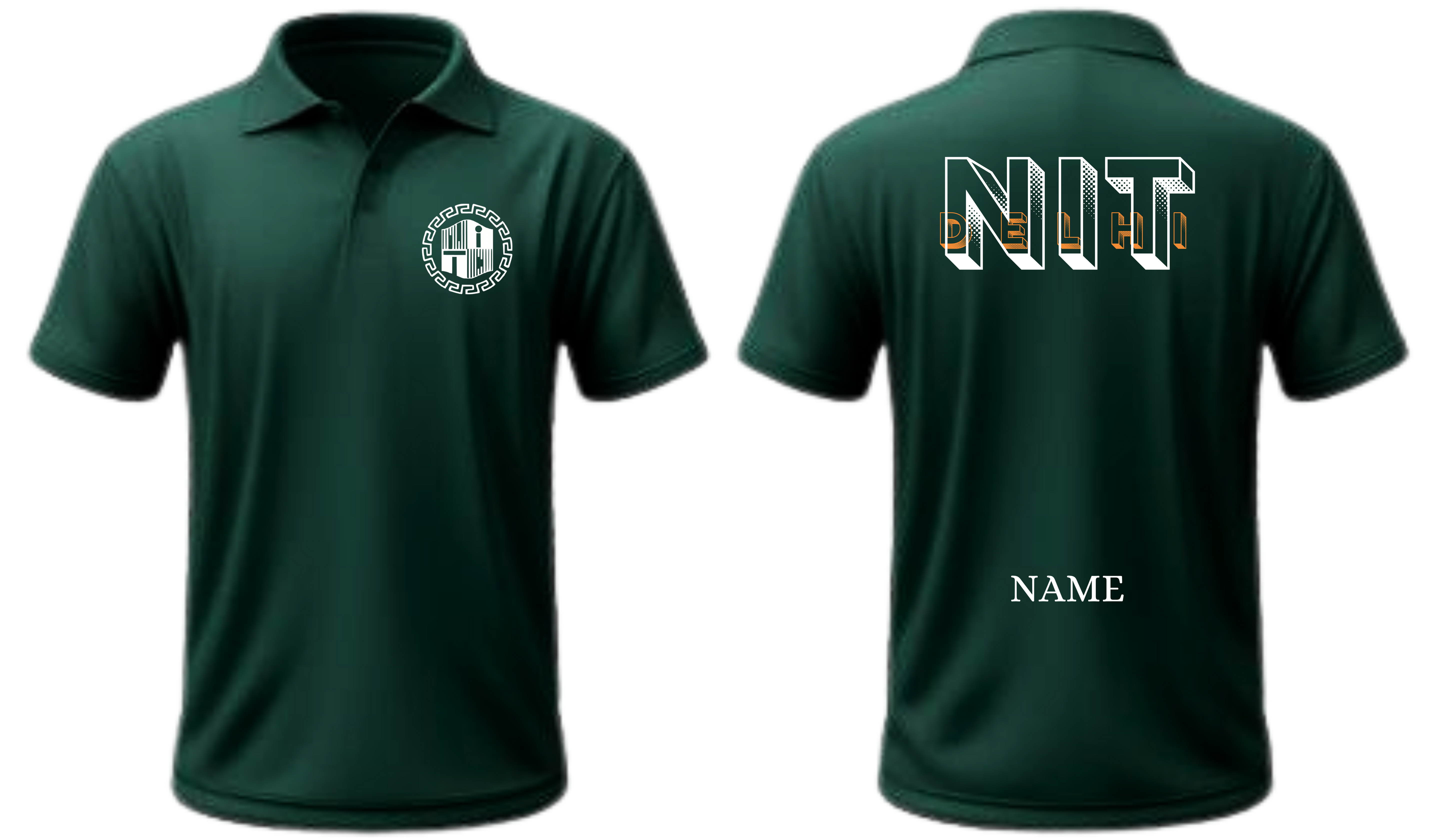 NIT DELHI POLO T-SHIRT Bold Halftone Design ( Ak design )