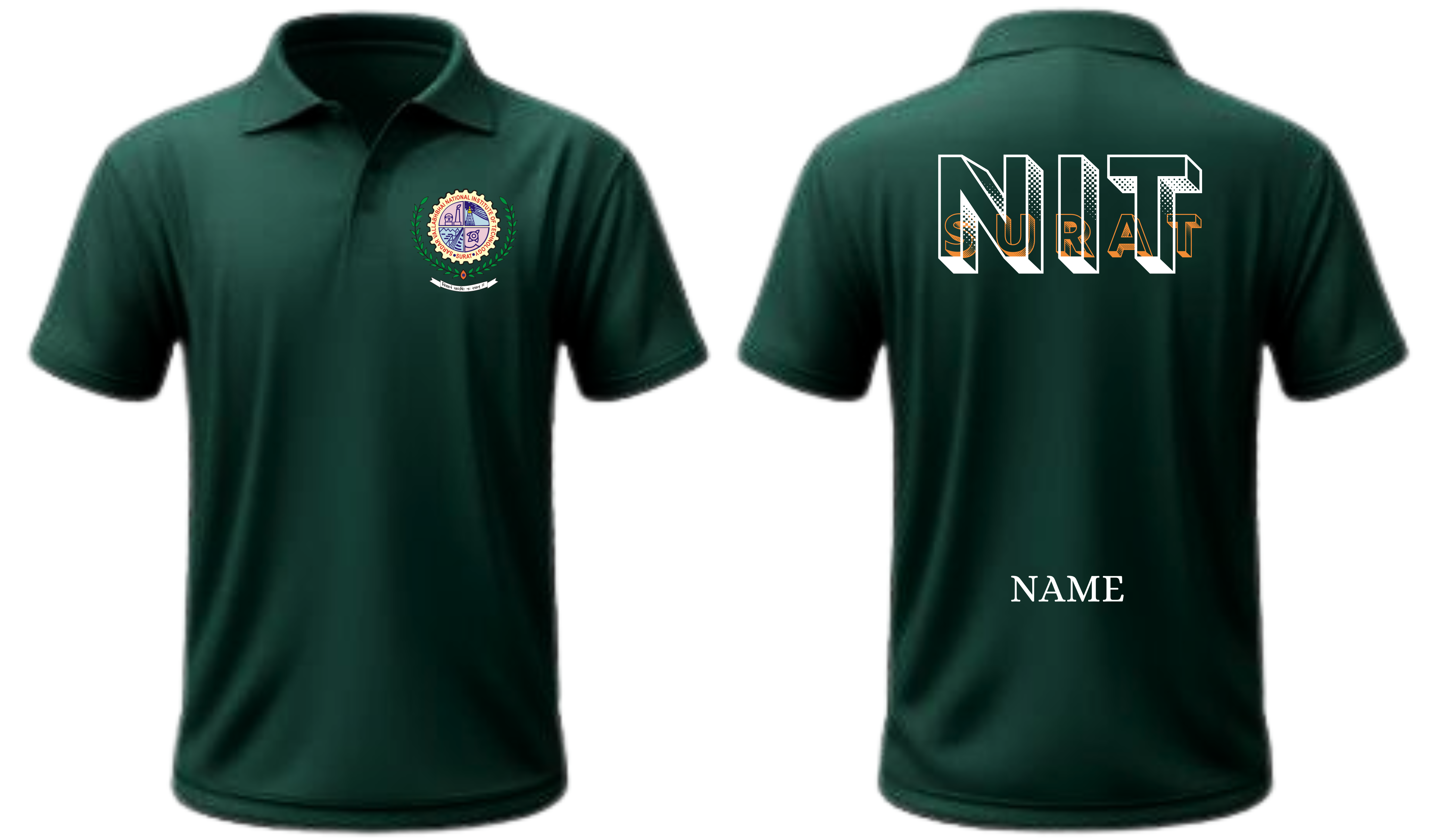NIT Surat POLO T-SHIRT Bold Halftone Design ( Ak design )