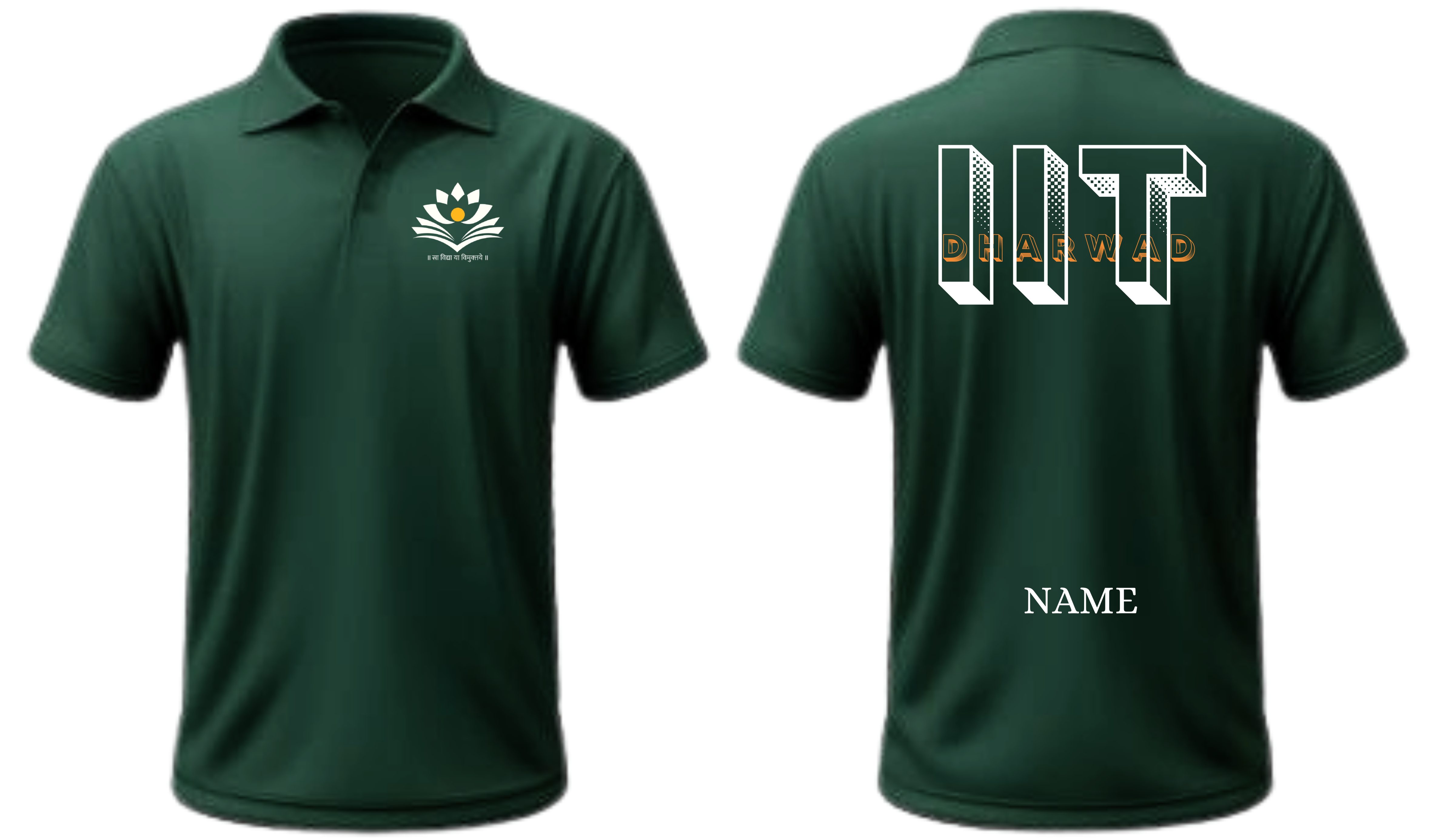 IIT Dharwad POLO T-SHIRT Bold Halftone Design ( Ak design )