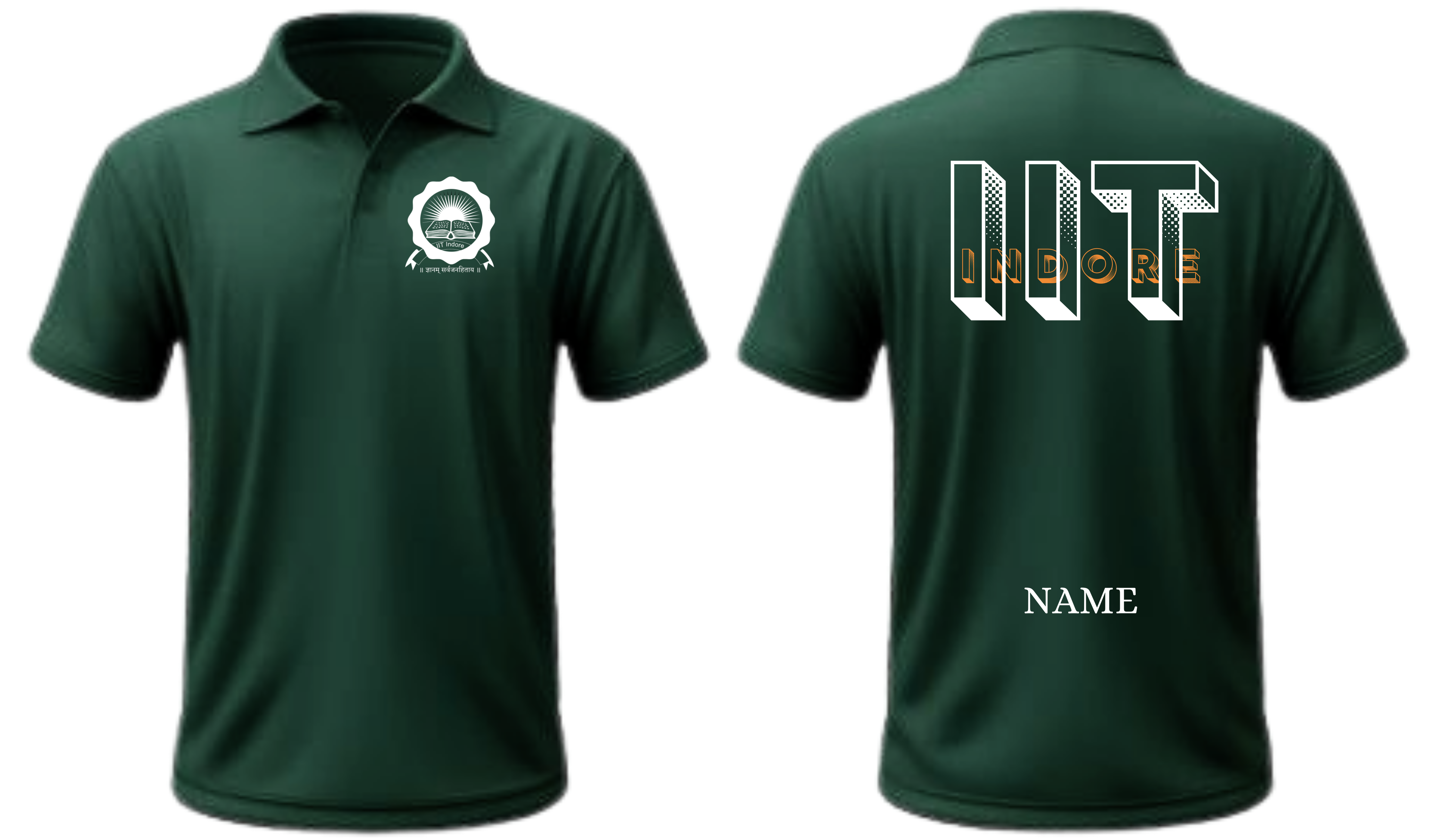 IIT INDORE POLO T-SHIRT Bold Halftone  Design ( Ak design )